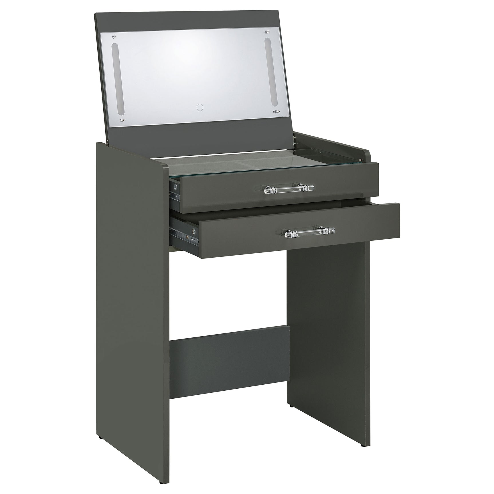 Danbury 3-drawer Makeup Vanity & Stool Set Grey High Gloss - Tampa Furniture Outlet