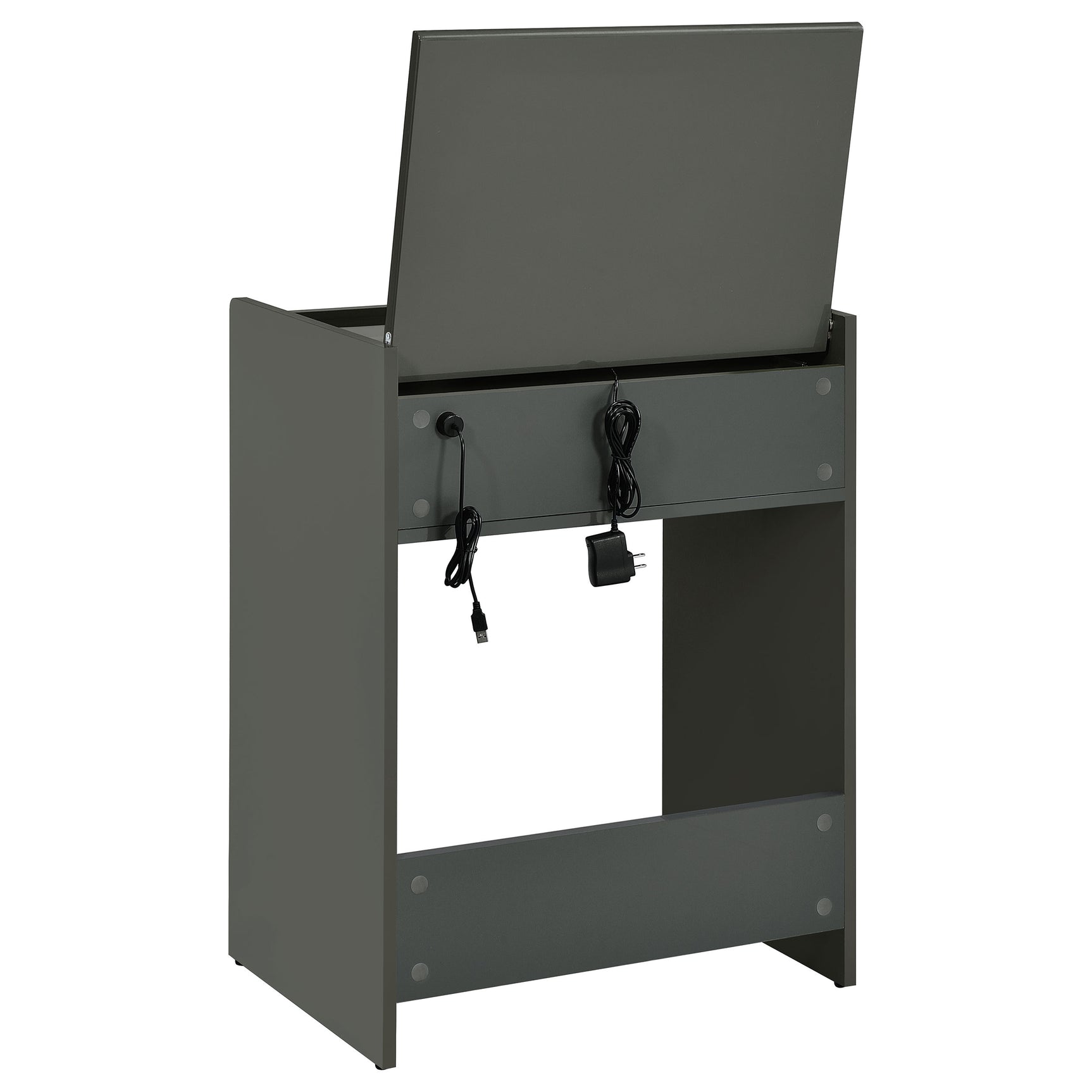 Danbury 3-drawer Makeup Vanity & Stool Set Grey High Gloss - Tampa Furniture Outlet