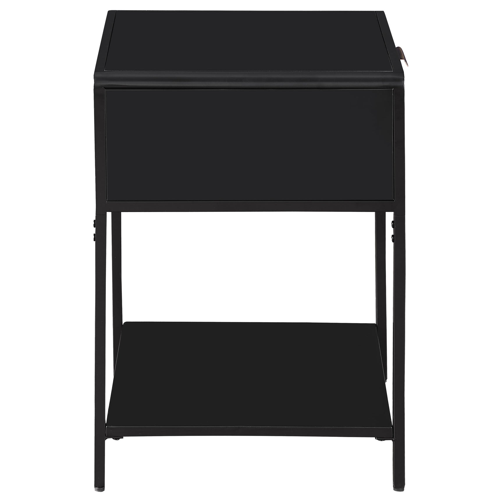 Amherst 1-drawer Radio Weave Cane Metal Bedside Table Black - Tampa Furniture Outlet