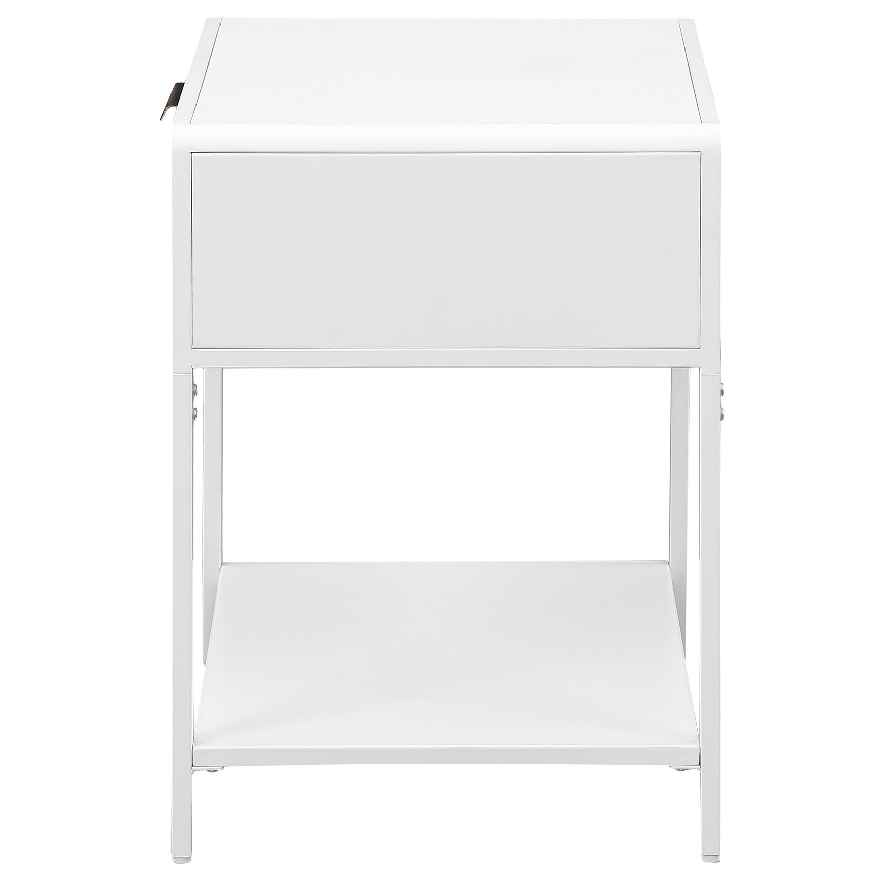Amherst 1-drawer Radio Weave Cane Metal Bedside Table White - Tampa Furniture Outlet