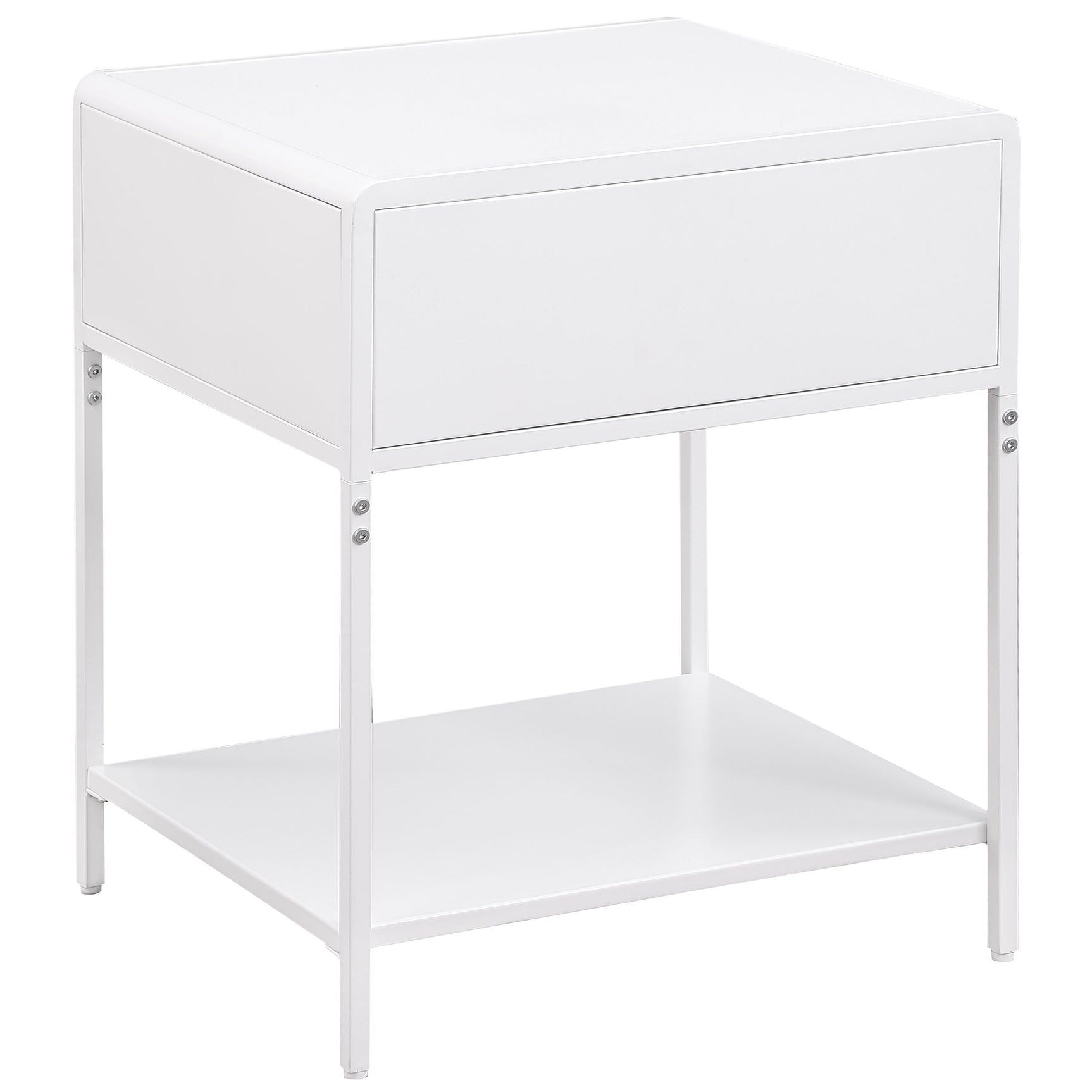 Amherst 1-drawer Radio Weave Cane Metal Bedside Table White - Tampa Furniture Outlet