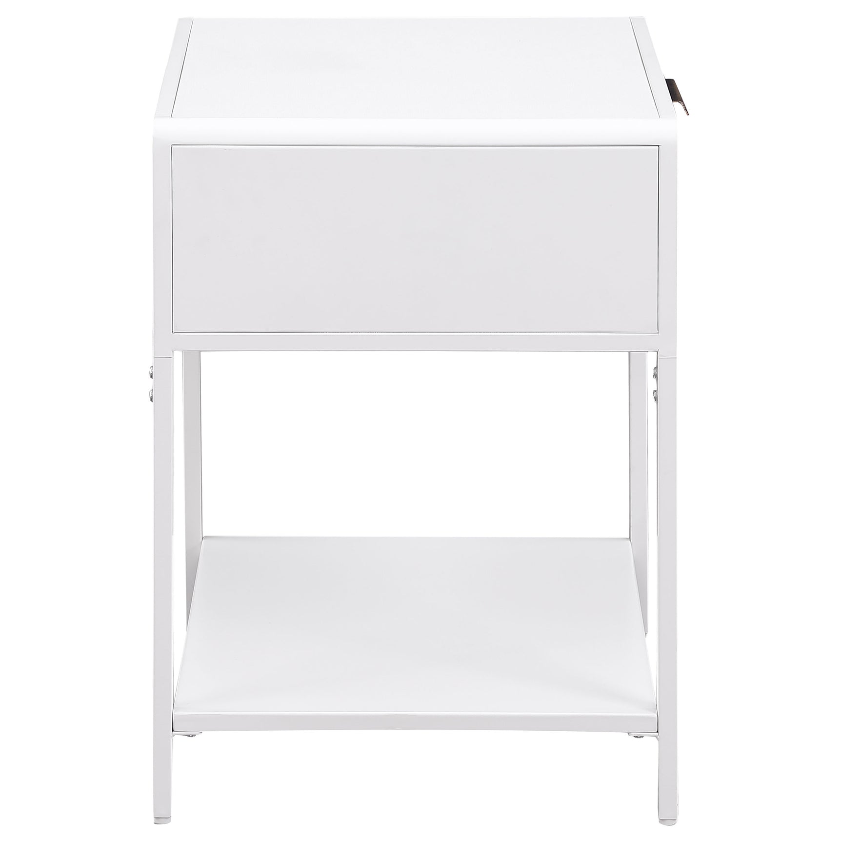 Amherst 1-drawer Radio Weave Cane Metal Bedside Table White - Tampa Furniture Outlet