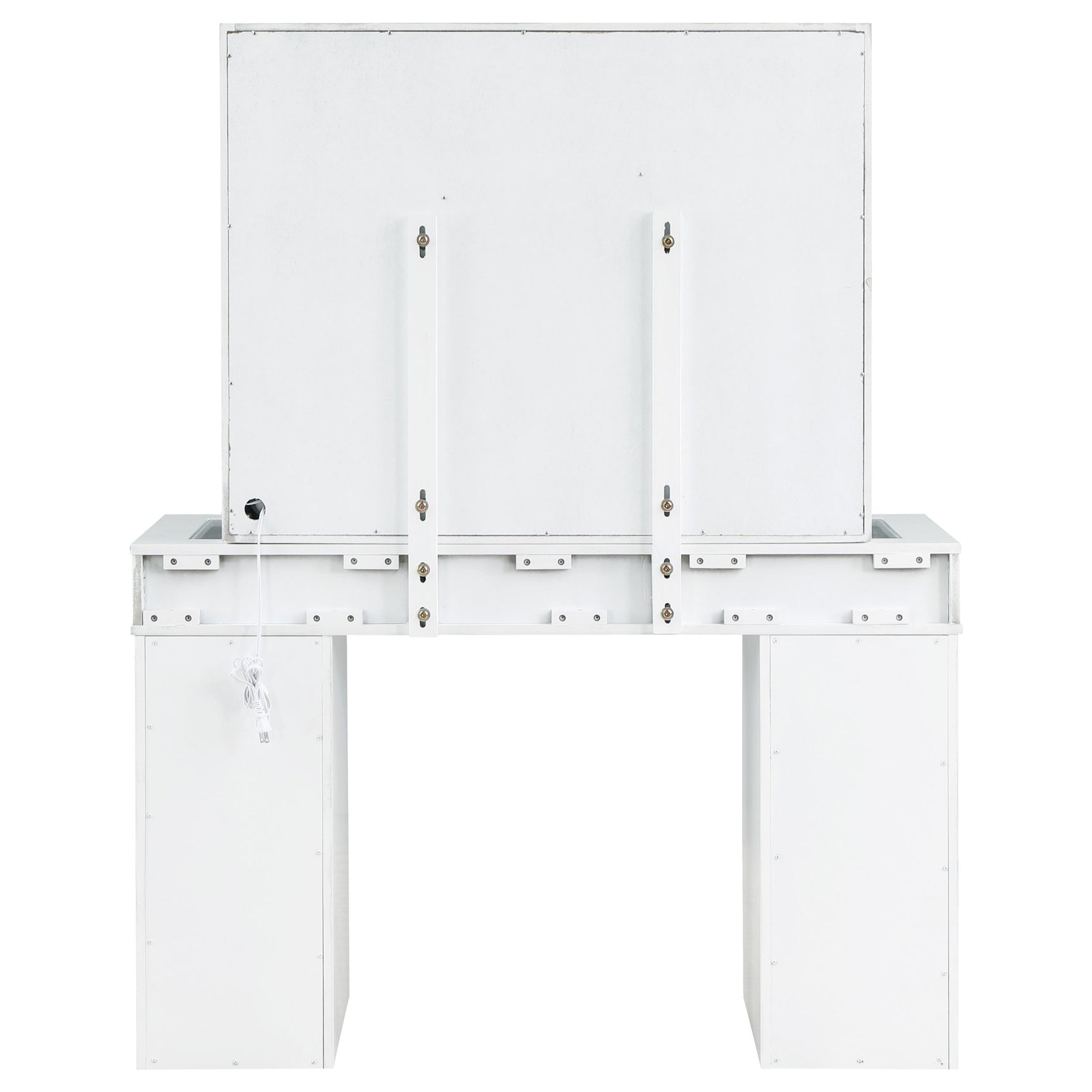 Regina Makeup Vanity Table Set with Lighting White - Tampa Furniture Outlet