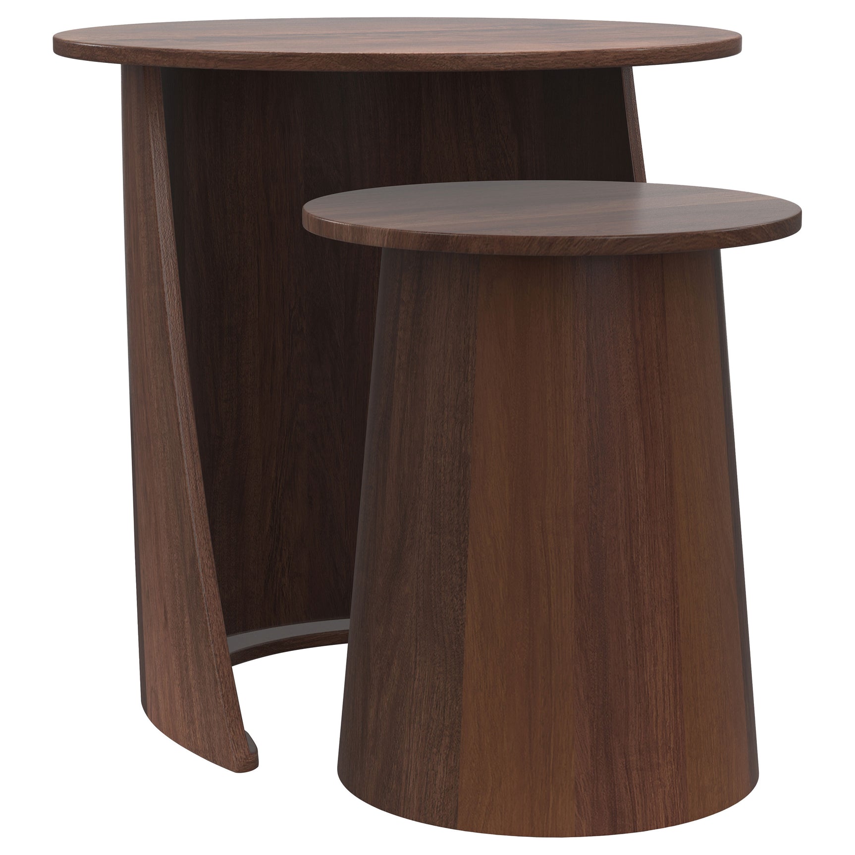 Tampa Furniture Outlet - Coaster - Yency 2-piece Round Mango Wood Nesting Table Set Dark Brown Mango - 930330