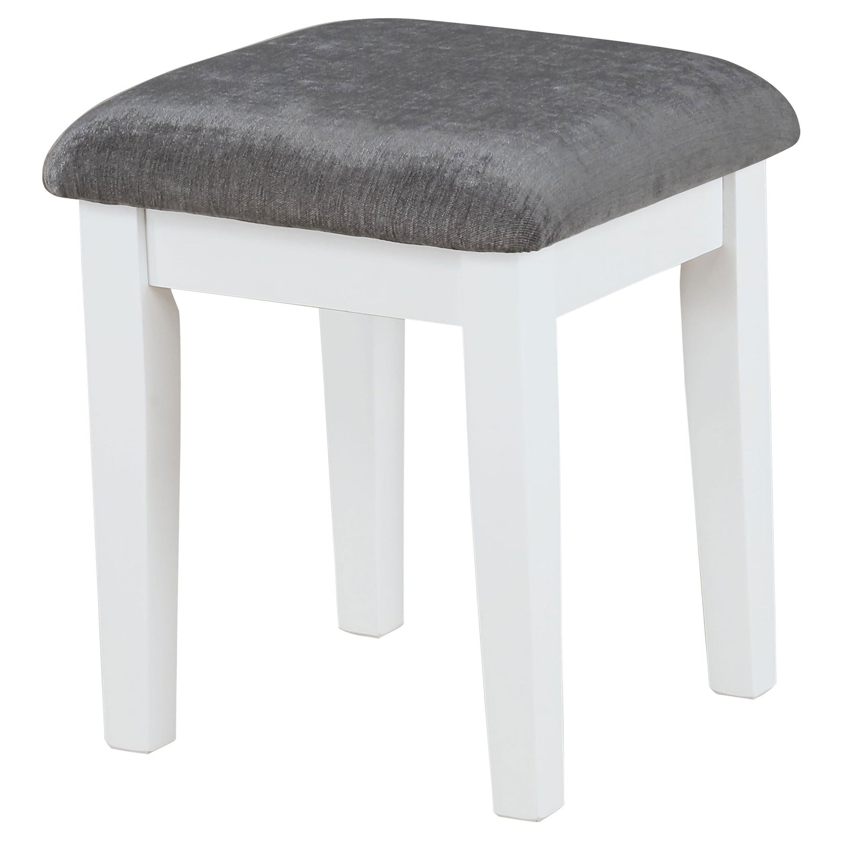 Elijah Vanity Set with Lighting & Stool White and Dark Grey - Tampa Furniture Outlet