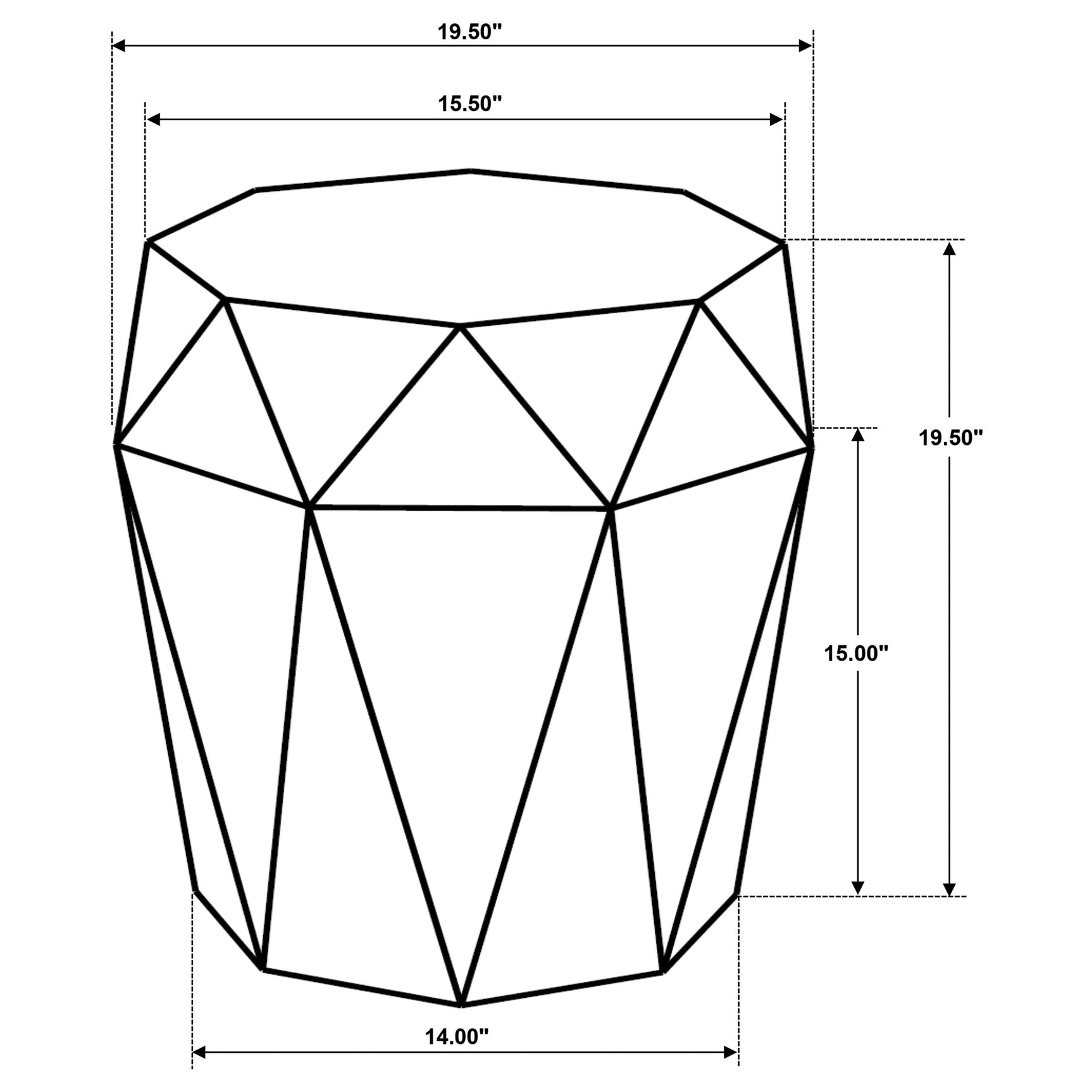 Jacinto Octagonal Solid Mango Wood Side Table Grey - Tampa Furniture Outlet