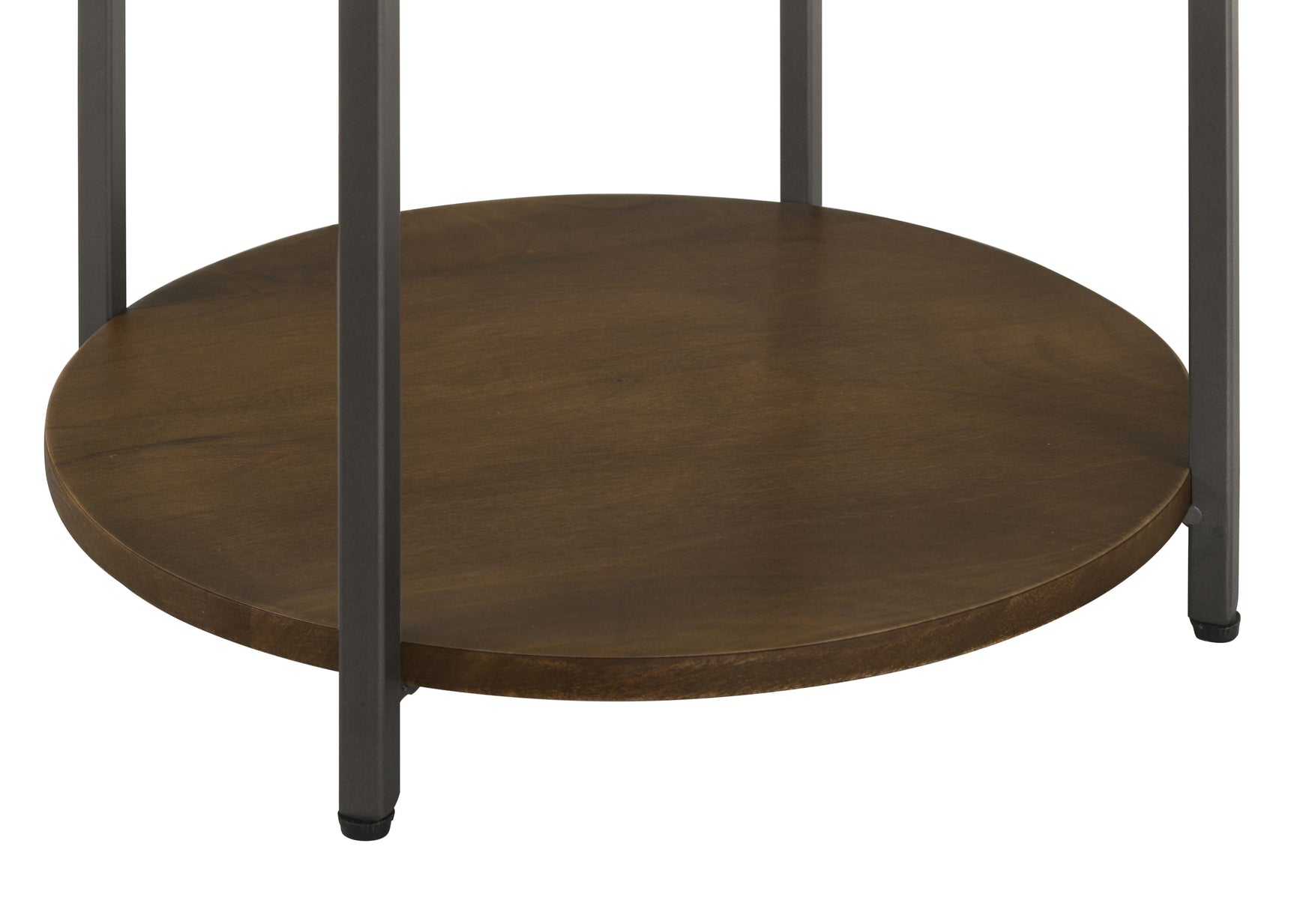 Noemie Round Marble Top Accent Side Table White and Gunmetal - Tampa Furniture Outlet