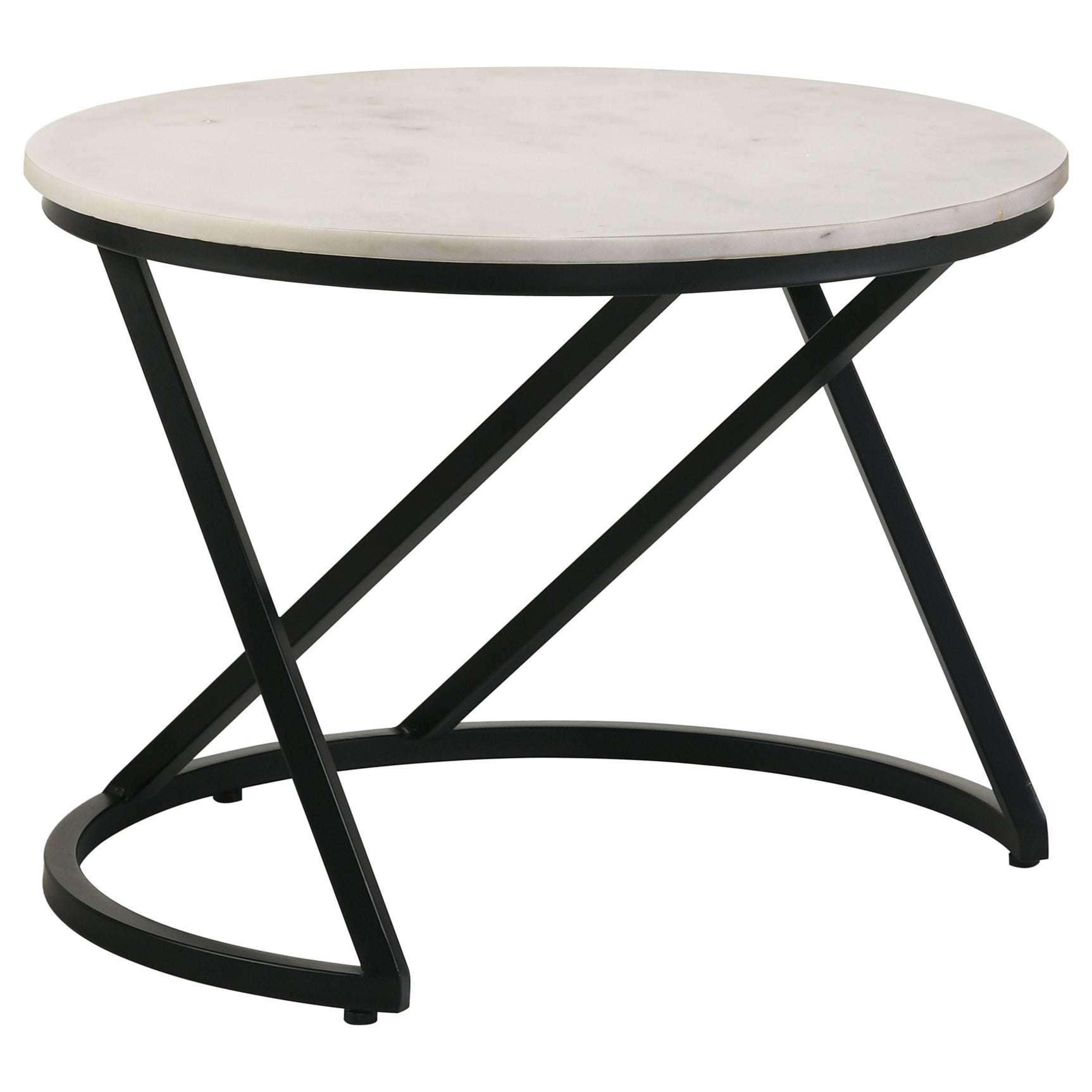 Tampa Furniture Outlet - Coaster - Miguel Round Marble Top Coffee Table White and Black - 931227