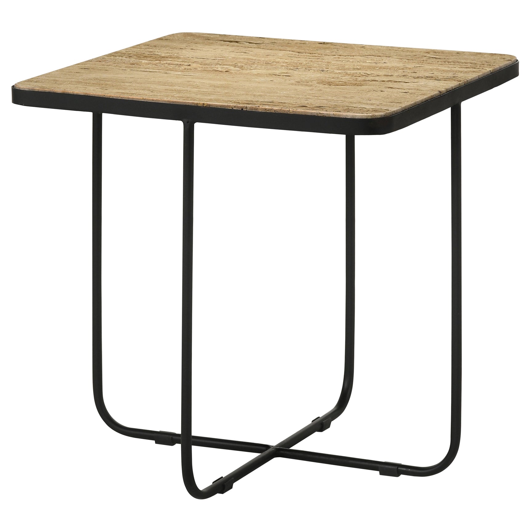 Elyna Square Stone Top Accent Side Table Beige - Tampa Furniture Outlet