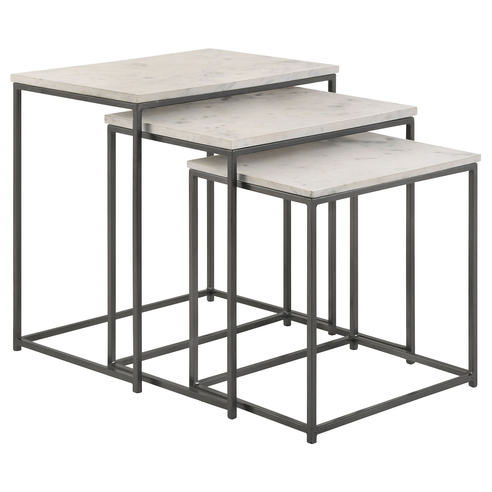 Tampa Furniture Outlet - Coaster - Medora 3-piece Marble Top Nesting Table Set White - 936016
