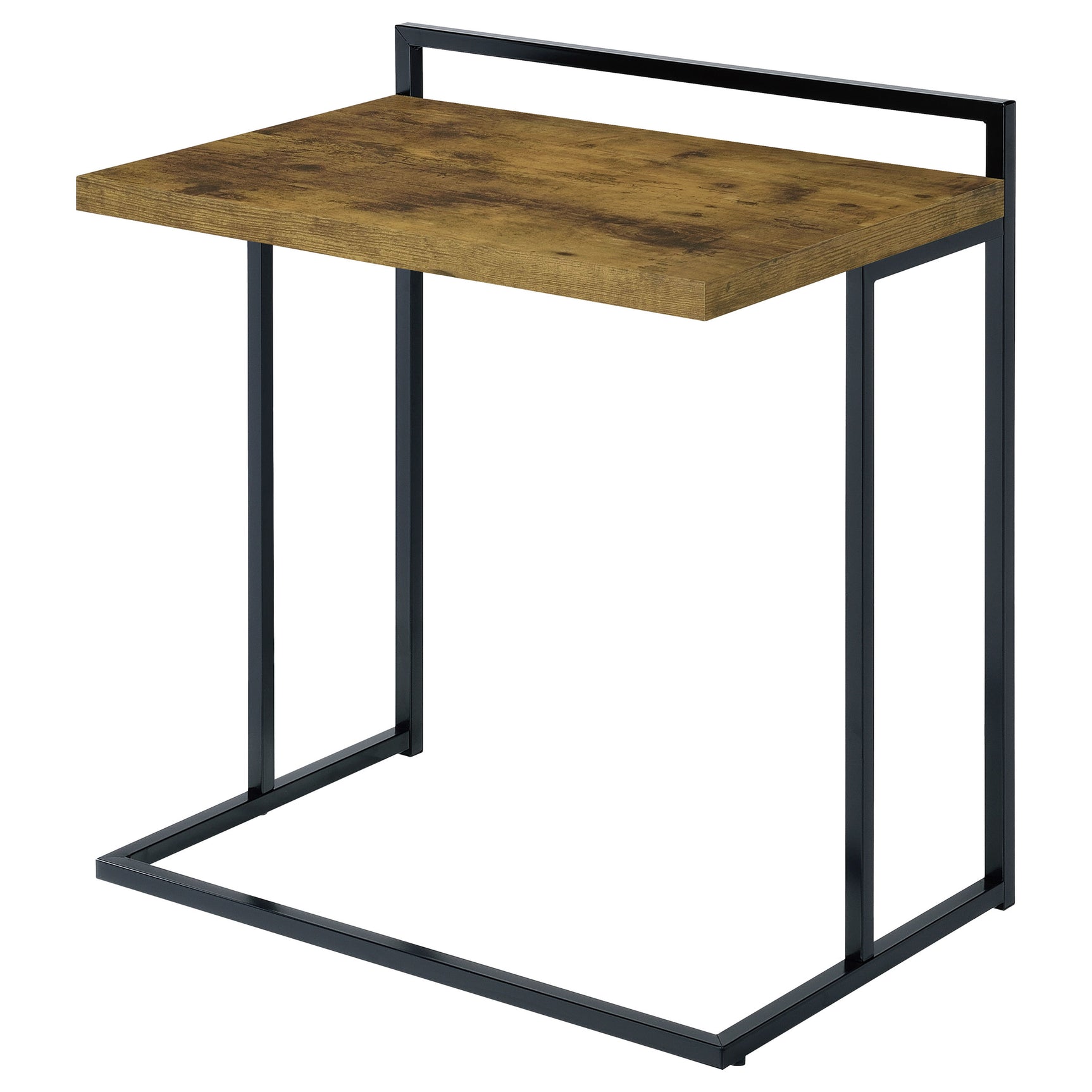 Dani Rectangular C-Shaped Sofa Side Table Rustic Nutmeg - Tampa Furniture Outlet