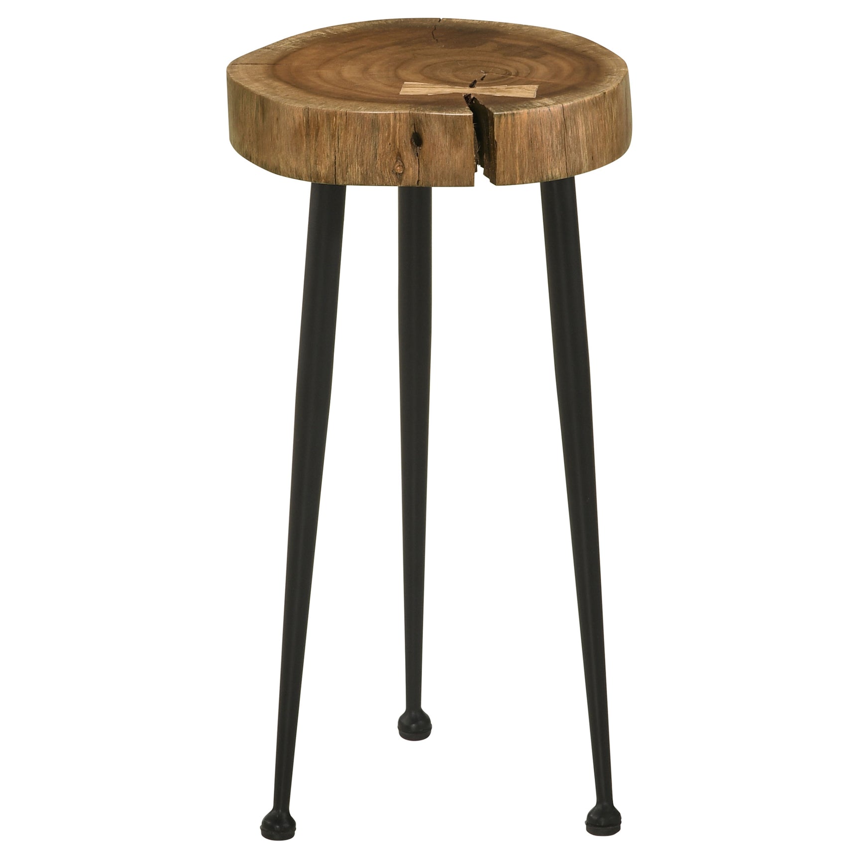 Tampa Furniture Outlet - Coaster - Keith Round Solid Tree Trunk Side Table Natural and Black - 936181