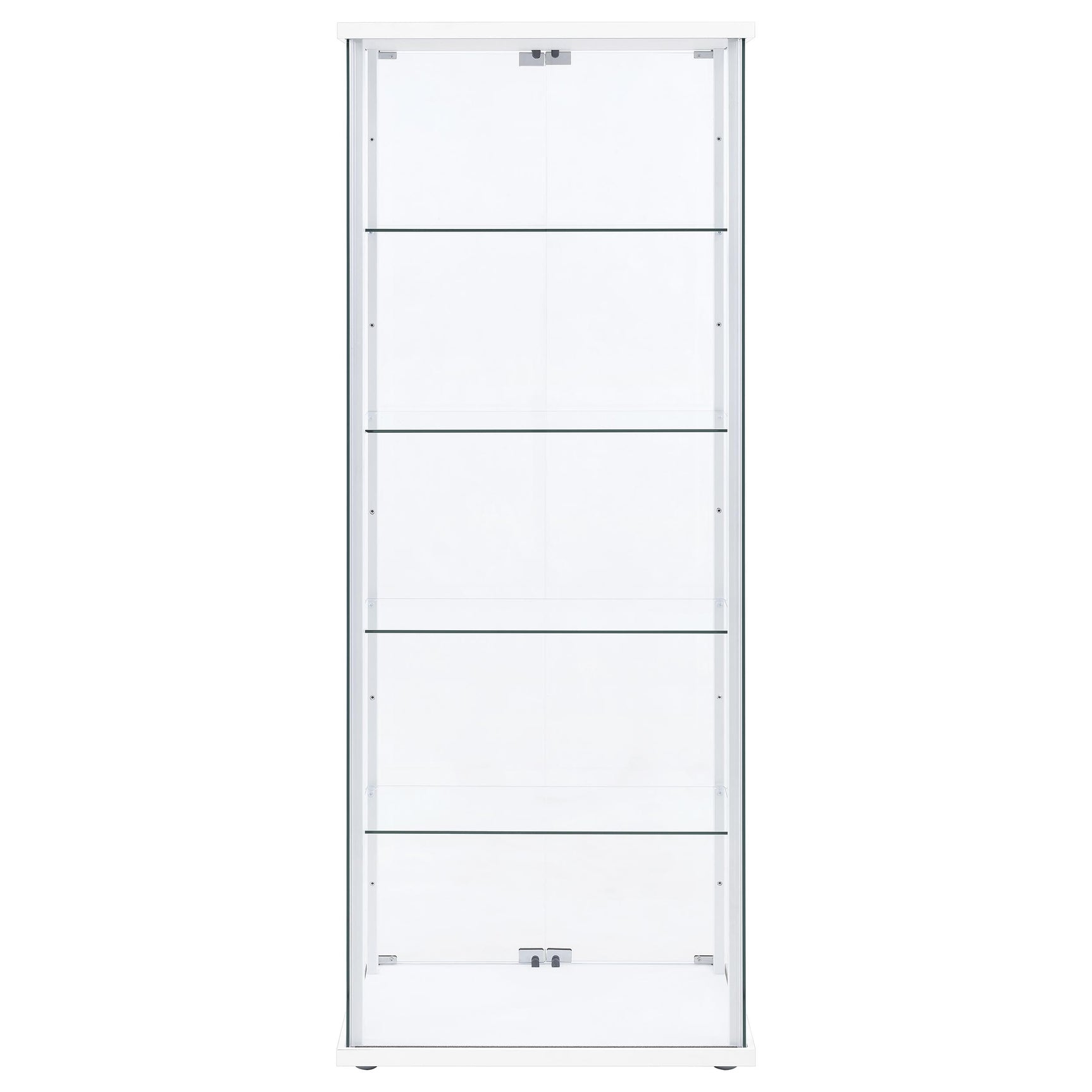 Delphinium 4-Shelf Clear Glass Curio Display Cabinet White