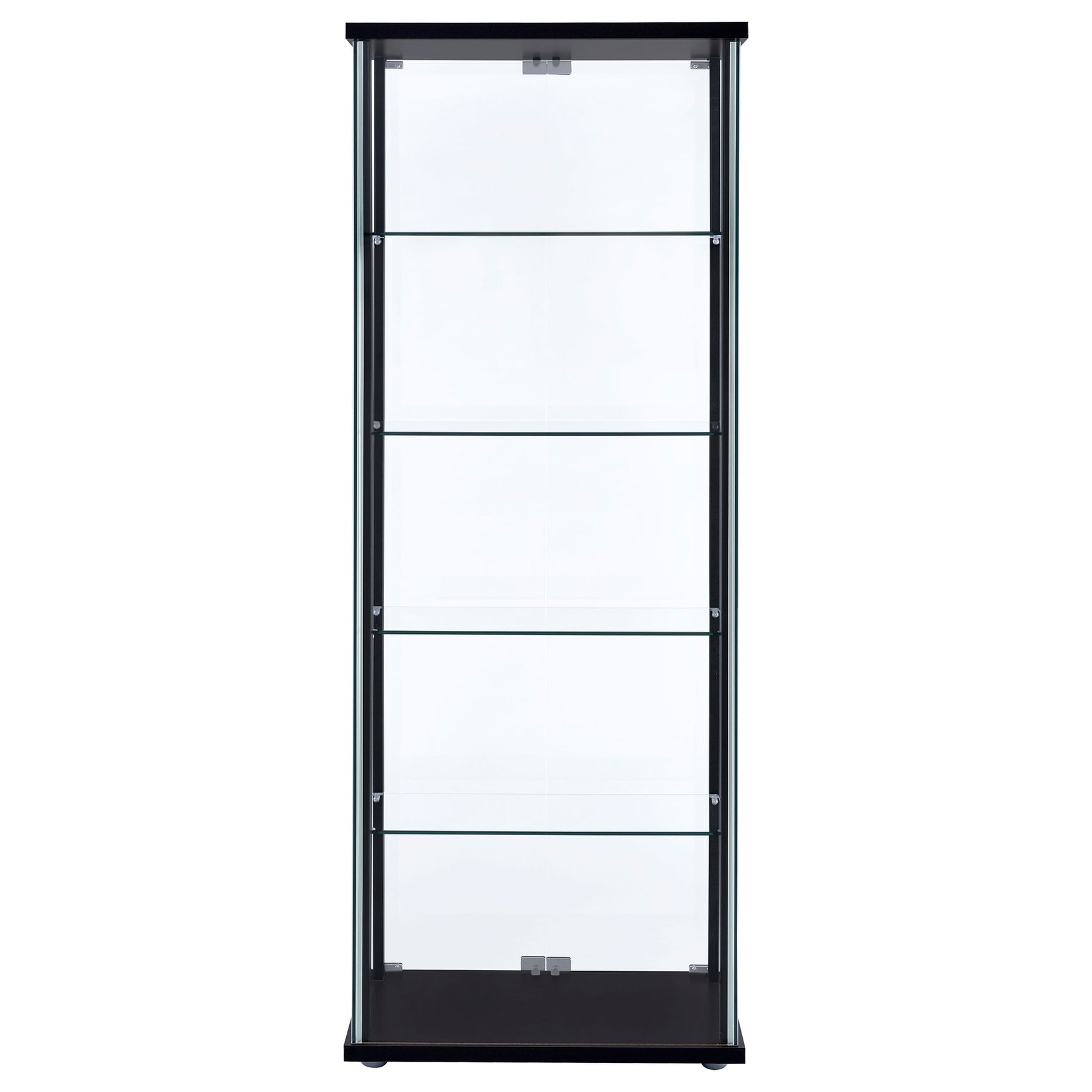 Delphinium 4-Shelf Clear Glass Curio Display Cabinet Black