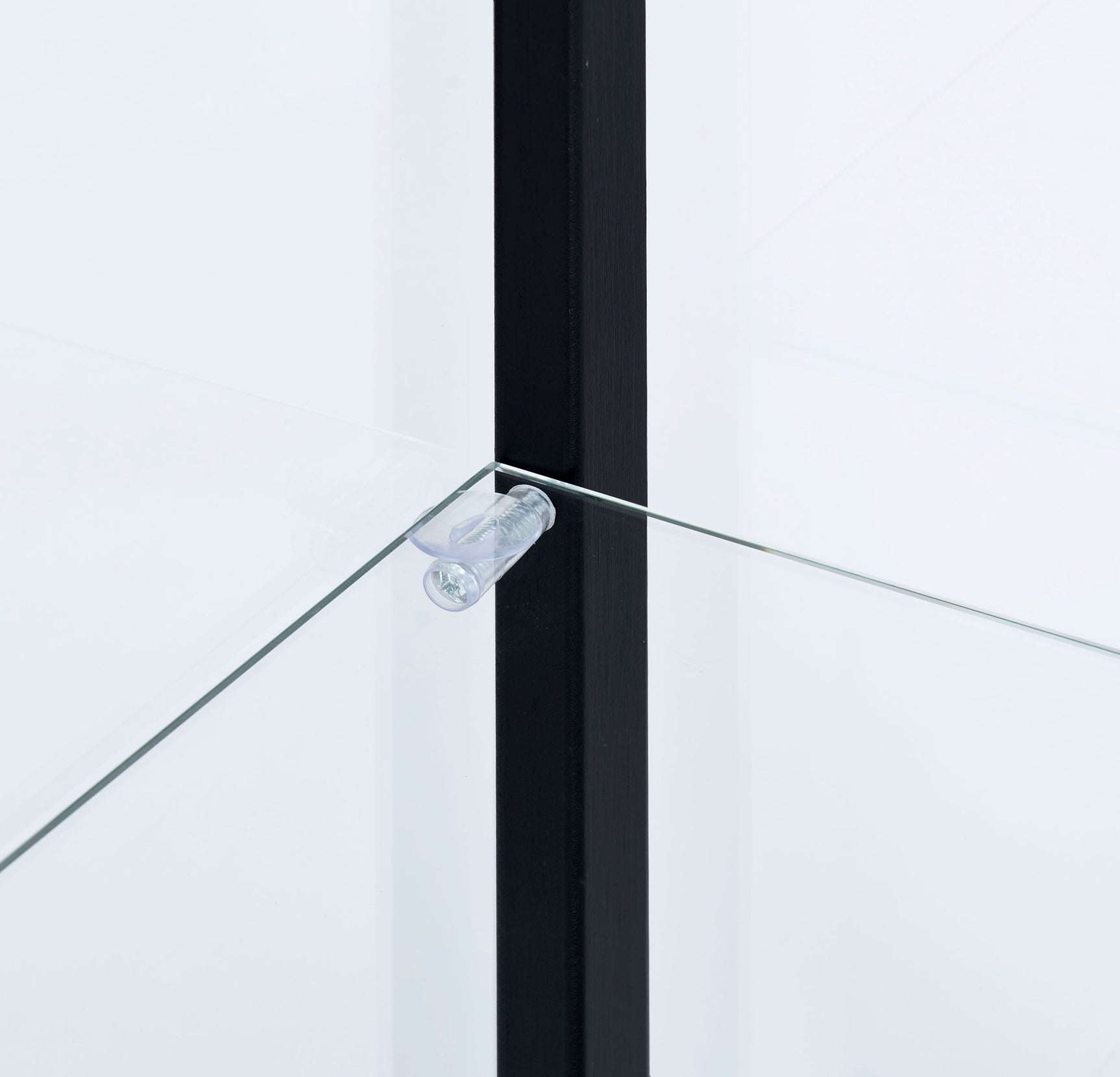 Delphinium 4-Shelf Clear Glass Curio Display Cabinet Black - Tampa Furniture Outlet