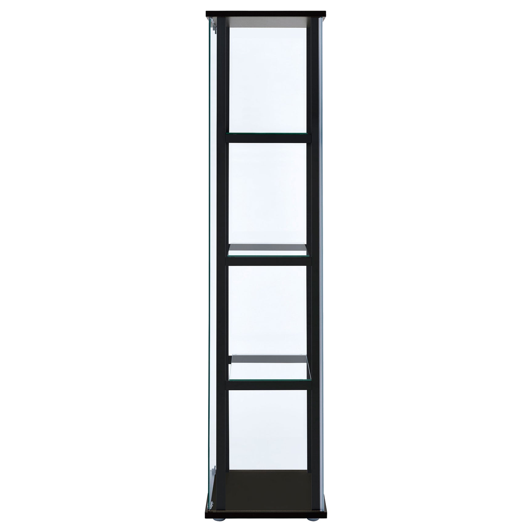 Cyclamen 4-shelf Clear Glass Curio Display Cabinet Black