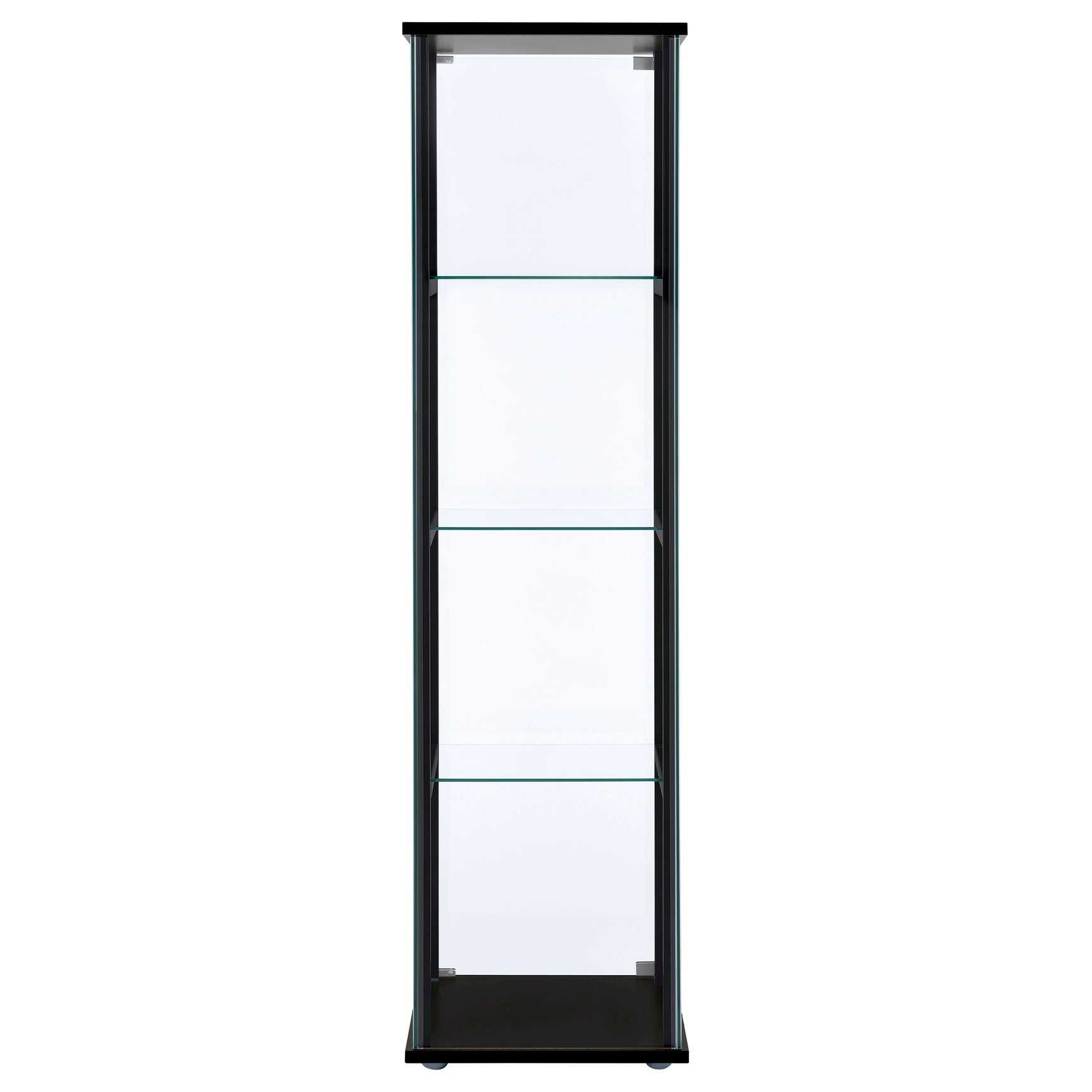 Cyclamen 4-shelf Clear Glass Curio Display Cabinet Black - Tampa Furniture Outlet