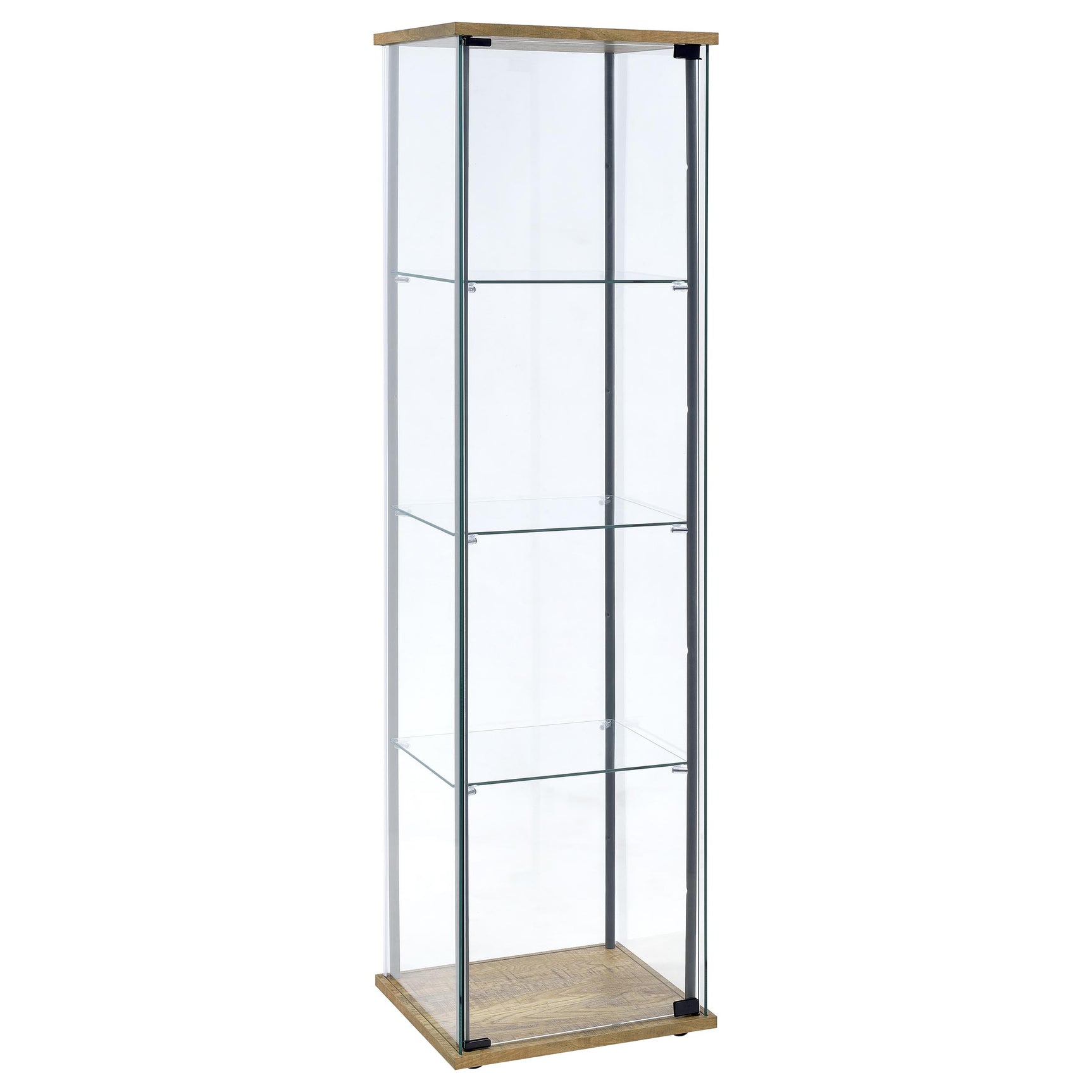 Tampa Furniture Outlet - Coaster - Bellatrix 3-shelf Clear Glass Curio Cabinet Mango - 950172MGO