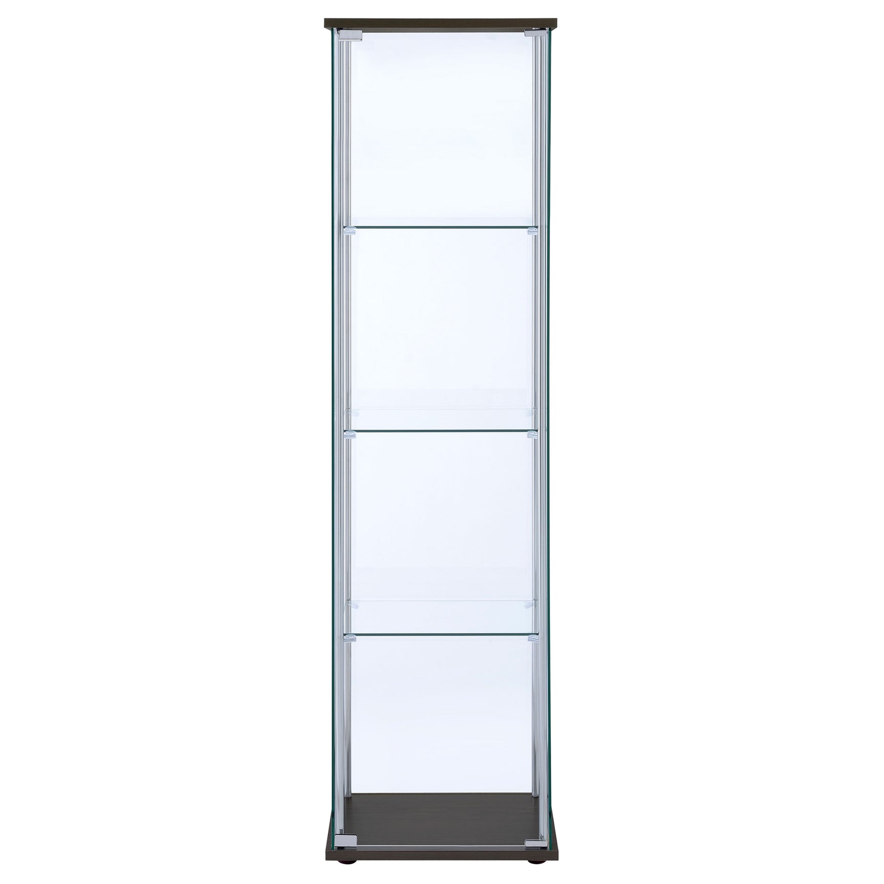 Bellatrix 3-shelf Clear Glass Curio Cabinet Cappuccino - Tampa Furniture Outlet