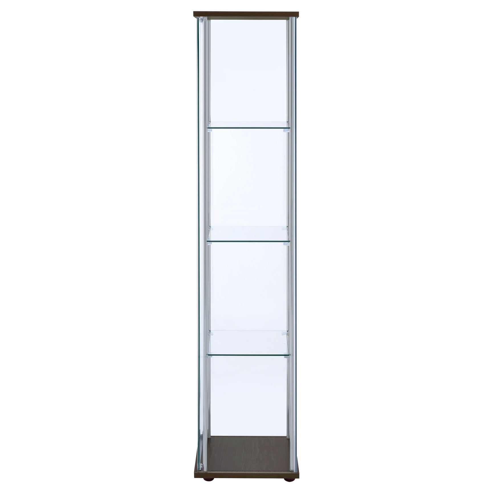 Bellatrix 3-shelf Clear Glass Curio Cabinet Cappuccino - Tampa Furniture Outlet