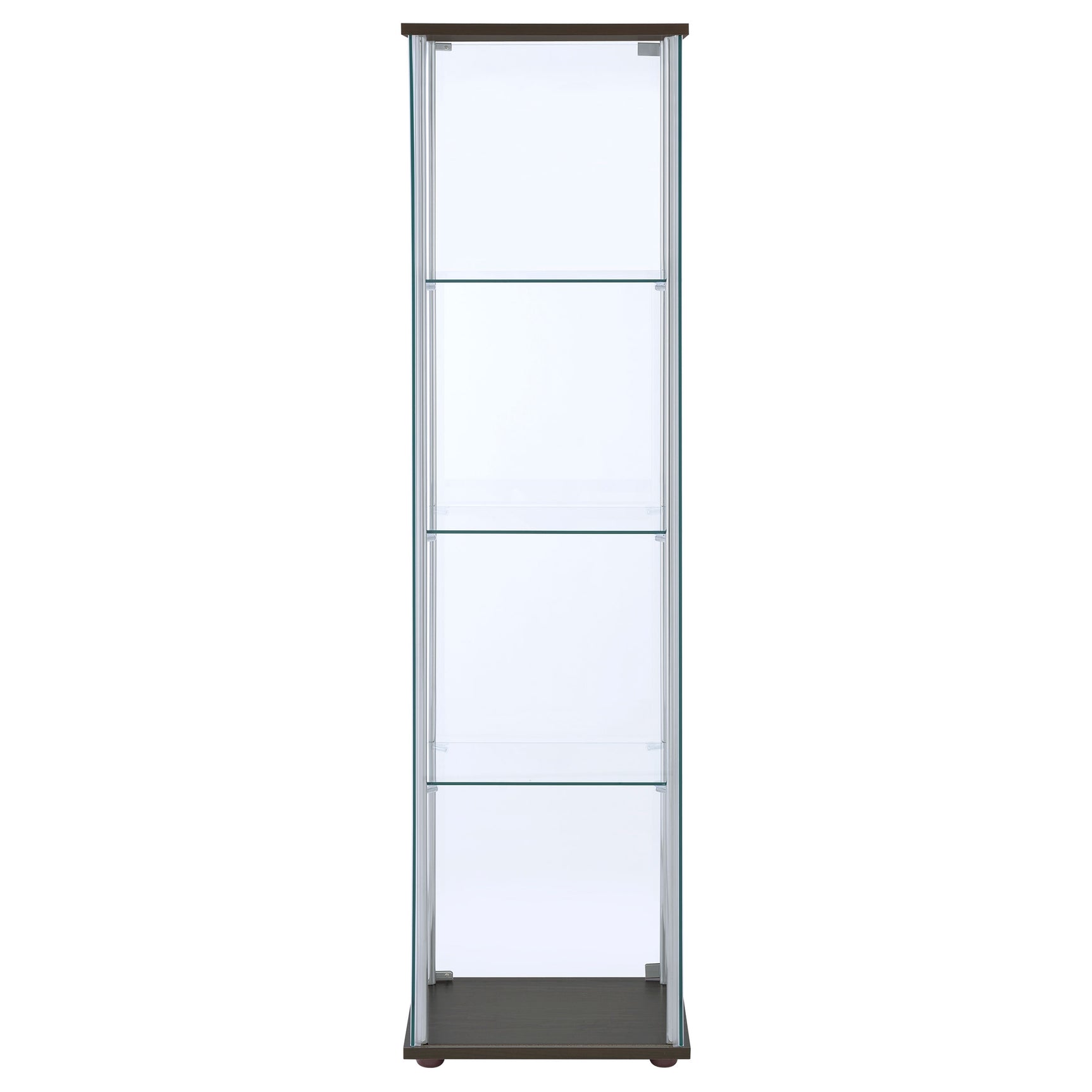 Bellatrix 3-shelf Clear Glass Curio Cabinet Cappuccino