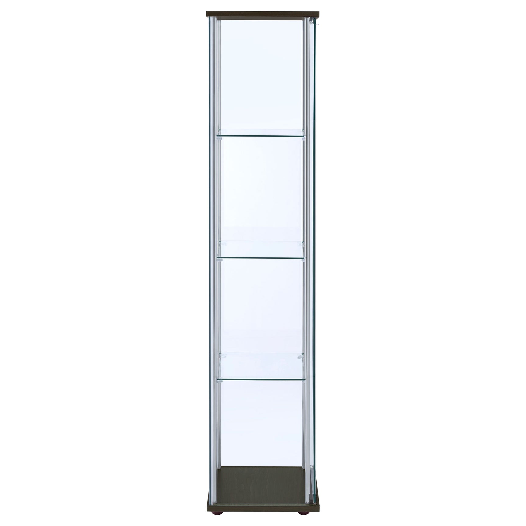 Bellatrix 3-shelf Clear Glass Curio Cabinet Cappuccino