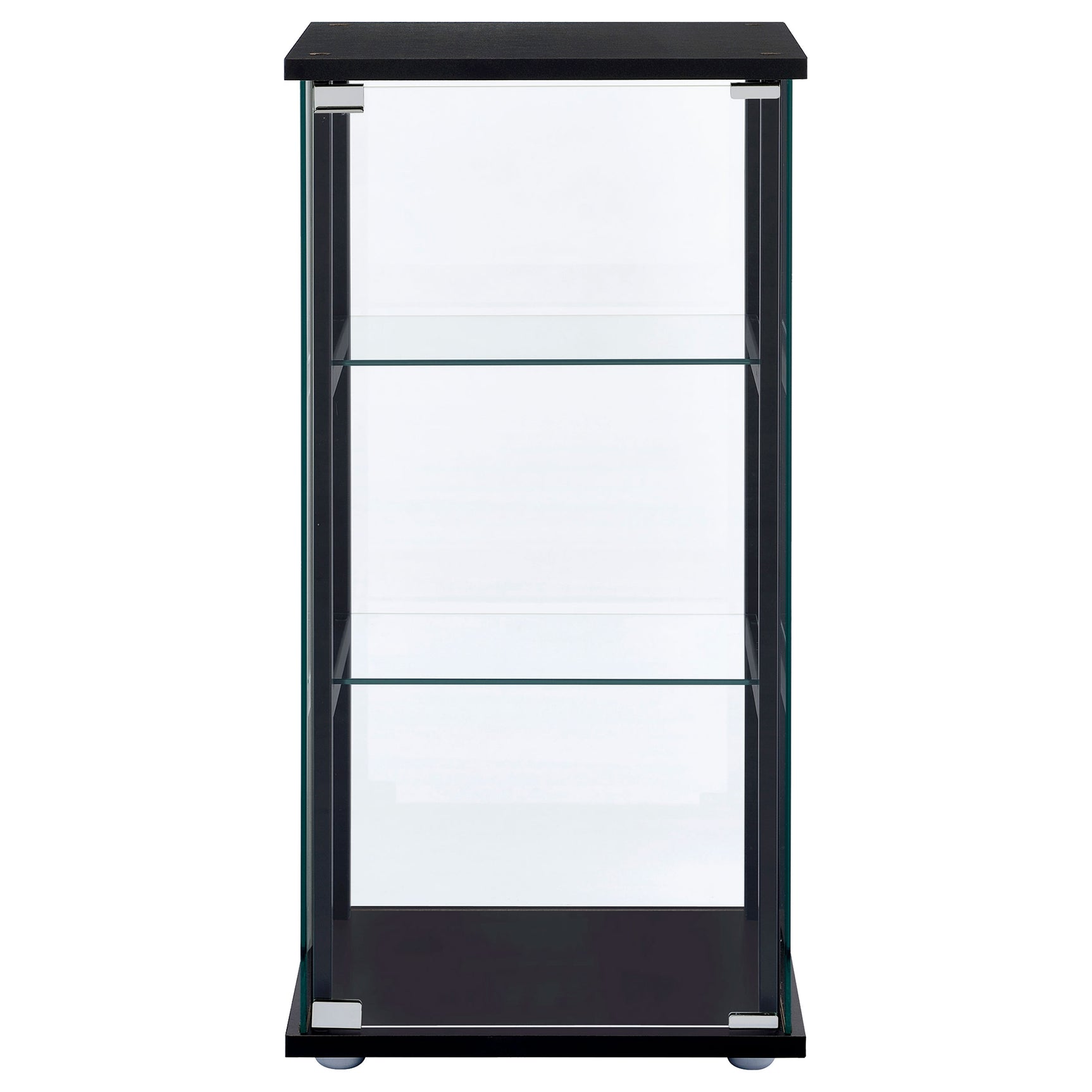 Cyclamen 3-shelf Clear Glass Curio Display Cabinet Black - Tampa Furniture Outlet