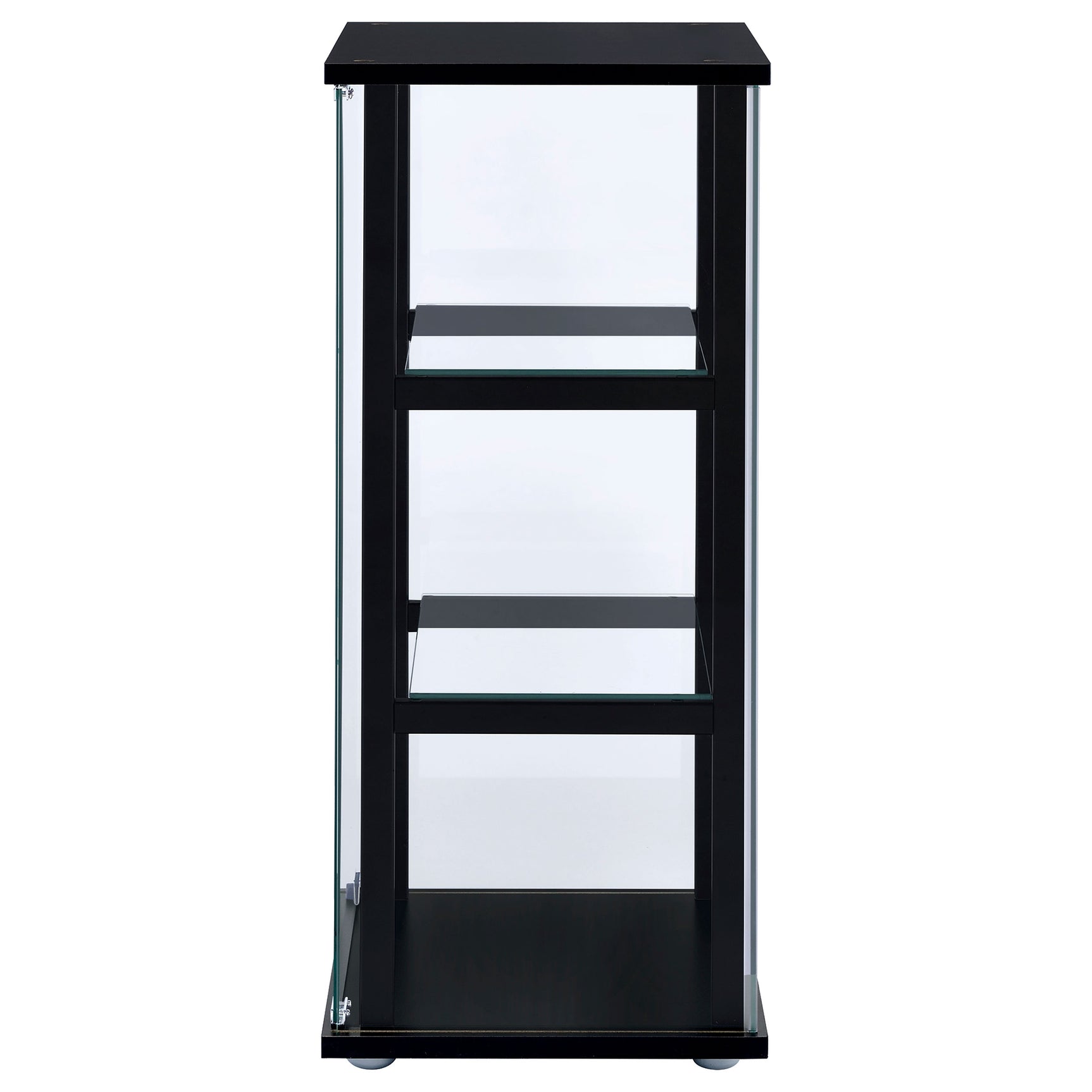 Cyclamen 3-shelf Clear Glass Curio Display Cabinet Black - Tampa Furniture Outlet