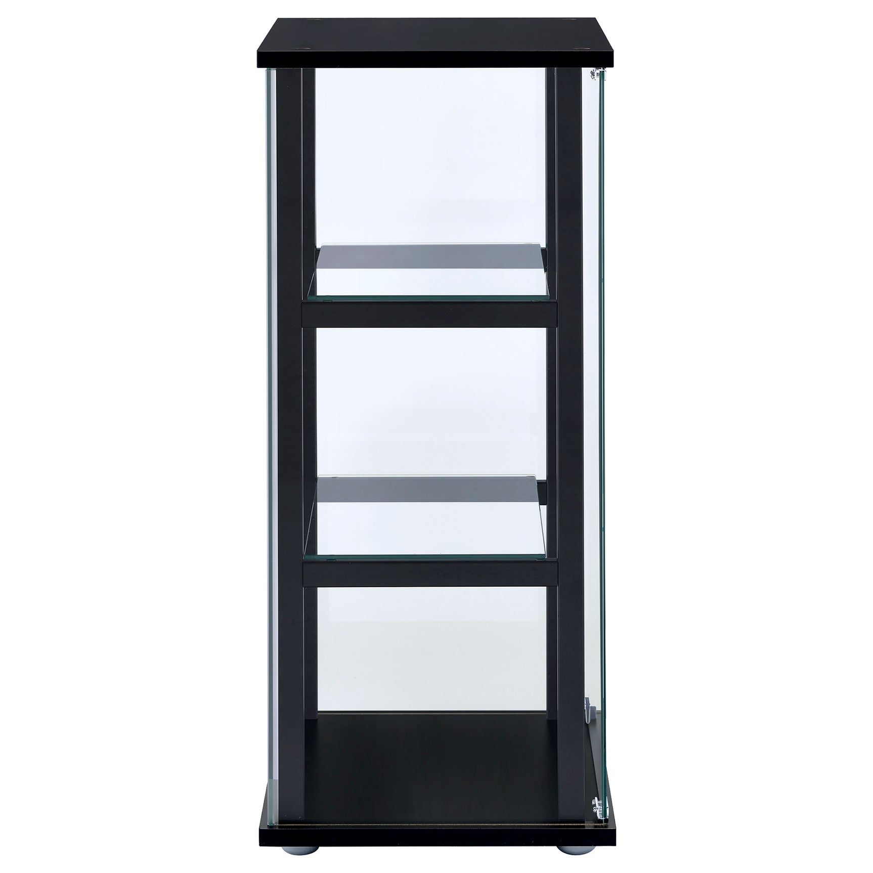 Cyclamen 3-shelf Clear Glass Curio Display Cabinet Black - Tampa Furniture Outlet