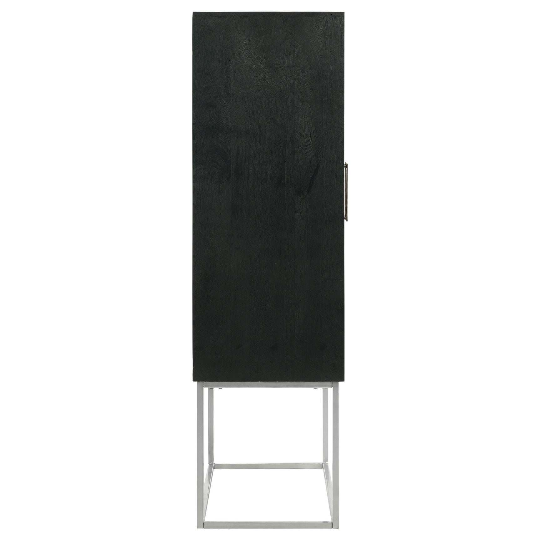Borman 2-door Home Bar Cabinet Wine Storage Walnut and Black - Tampa Furniture Outlet