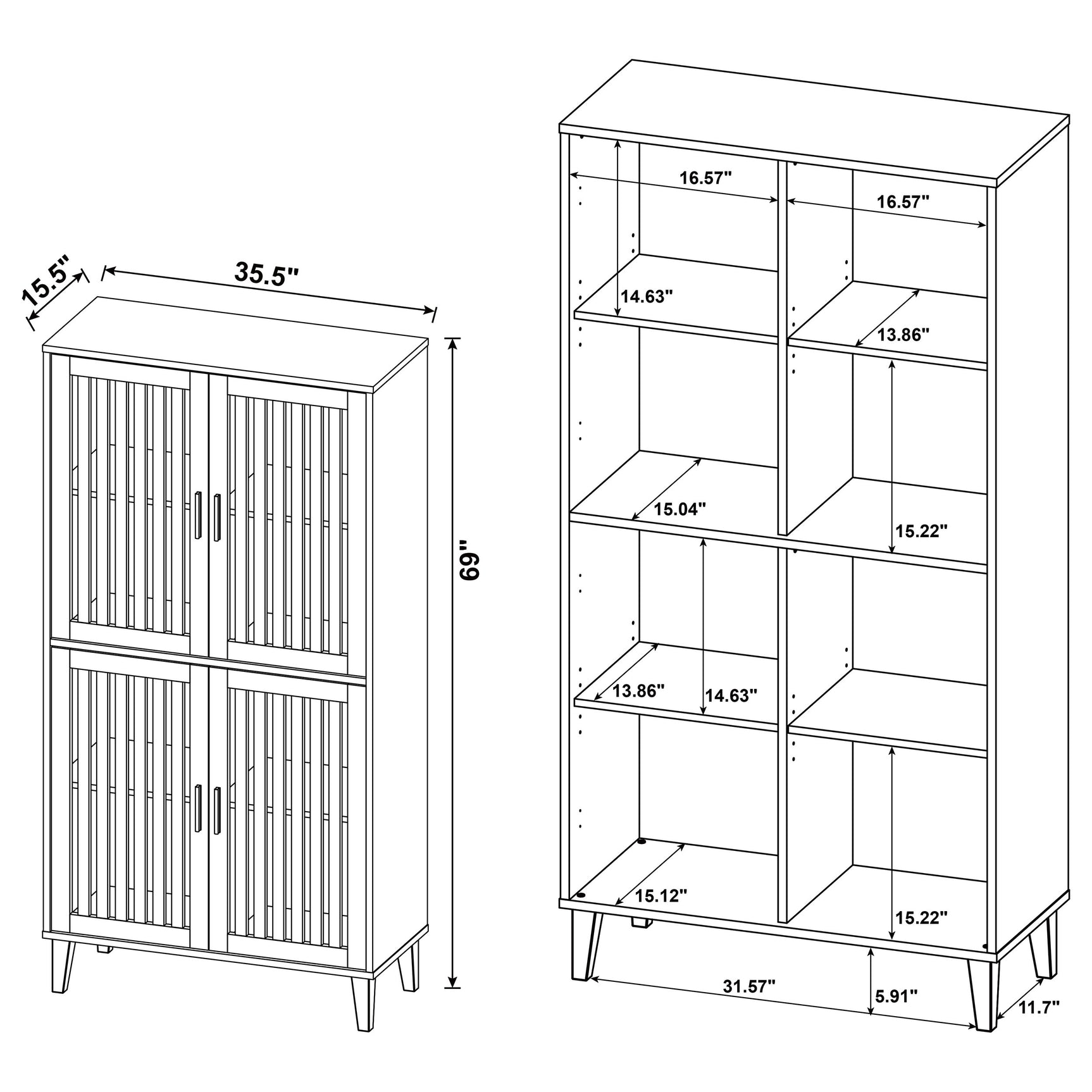 Elouise 4-door Engineered Wood Tall Accent Cabinet Dark Pine - Tampa Furniture Outlet