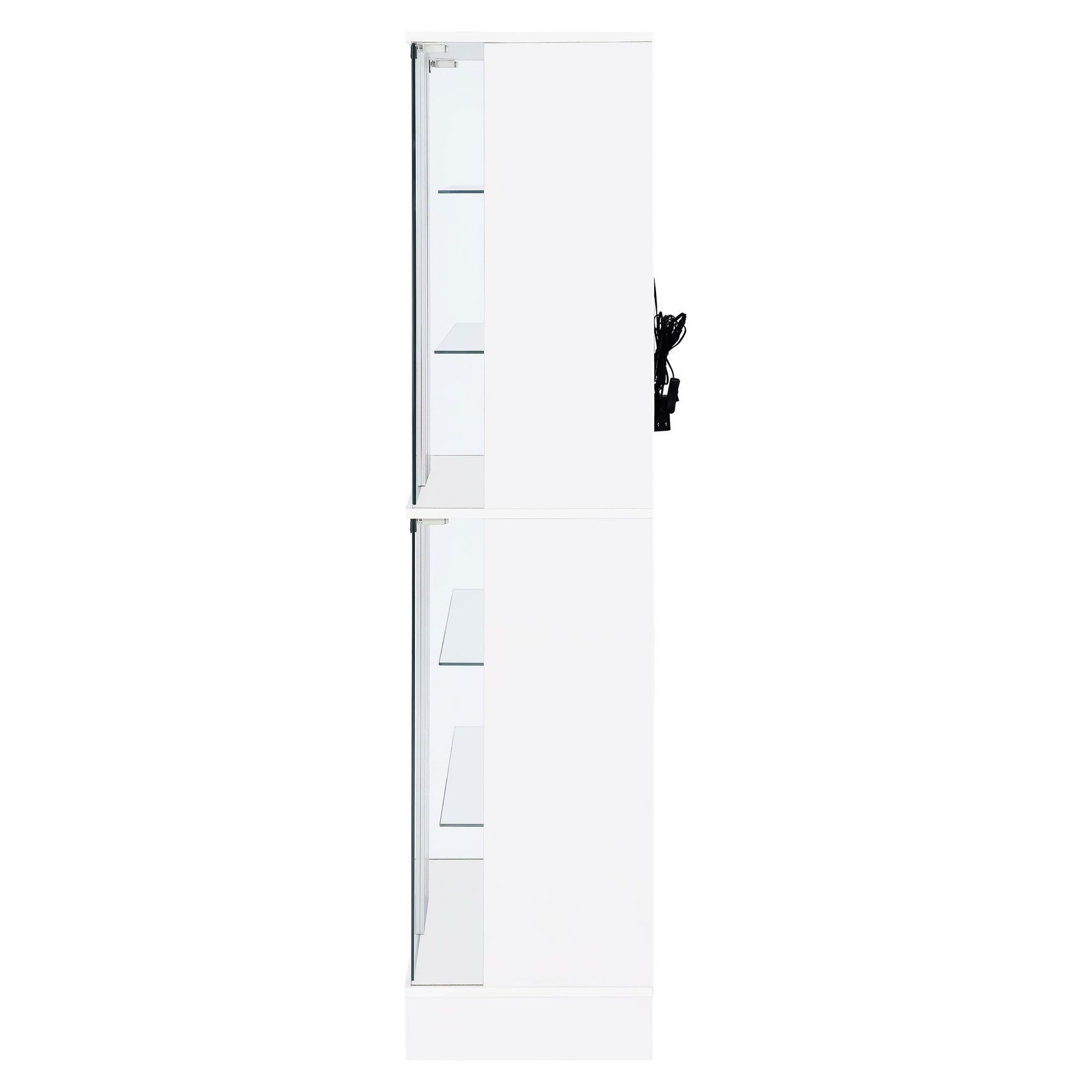 Cabra 4-door LED Curio Display Cabinet White High Gloss - Tampa Furniture Outlet