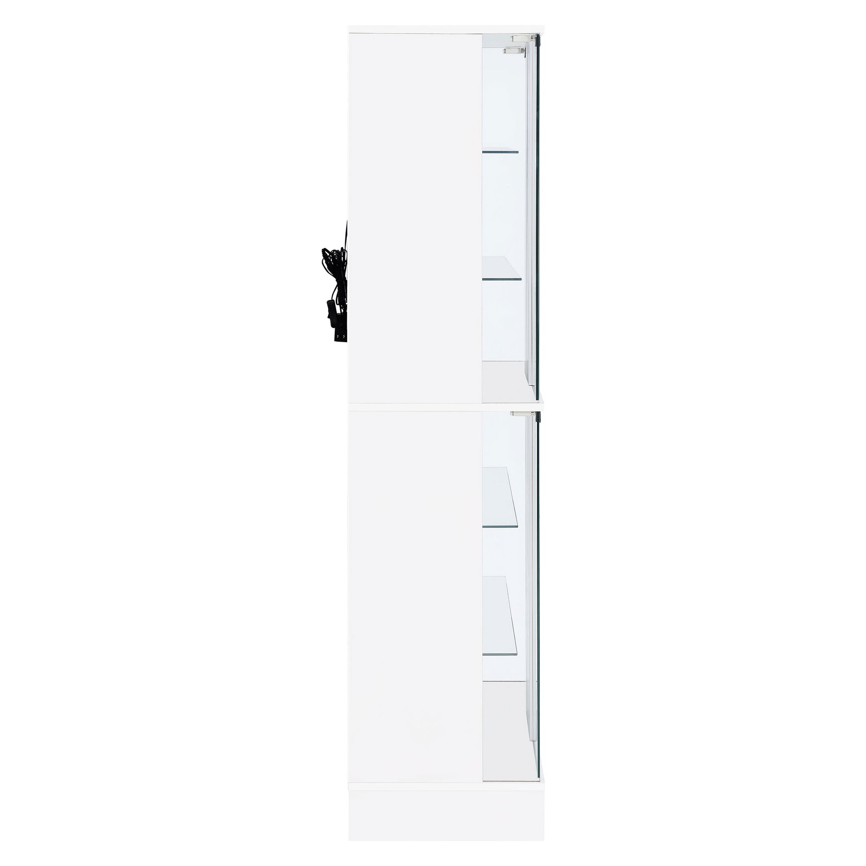 Cabra 4-door LED Curio Display Cabinet White High Gloss - Tampa Furniture Outlet