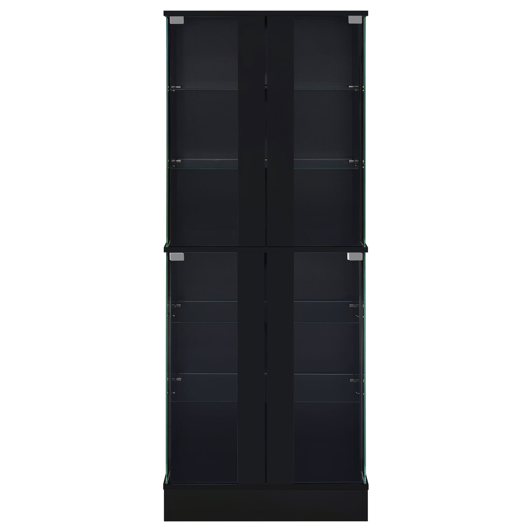 Cabra 4-door LED Curio Display Cabinet Black High Gloss - Tampa Furniture Outlet