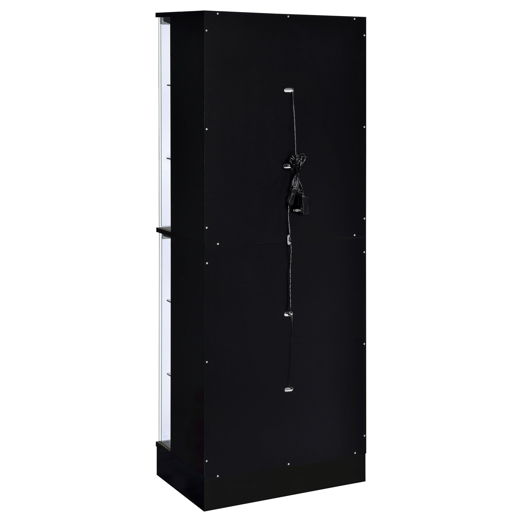 Cabra 4-door LED Curio Display Cabinet Black High Gloss - Tampa Furniture Outlet