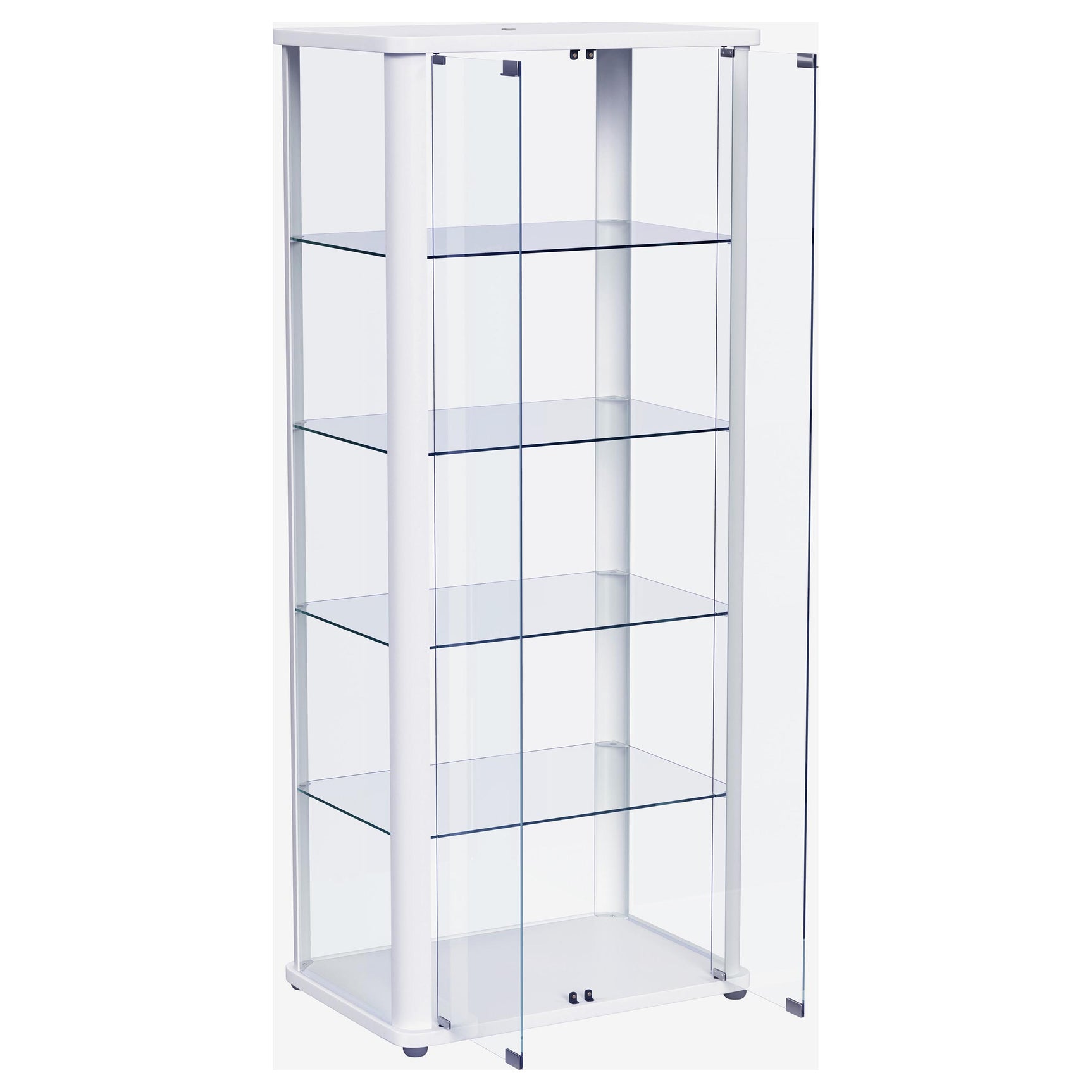 Aero 5-shelf Display Curio Cabinet with LED Lighting White - Tampa Furniture Outlet