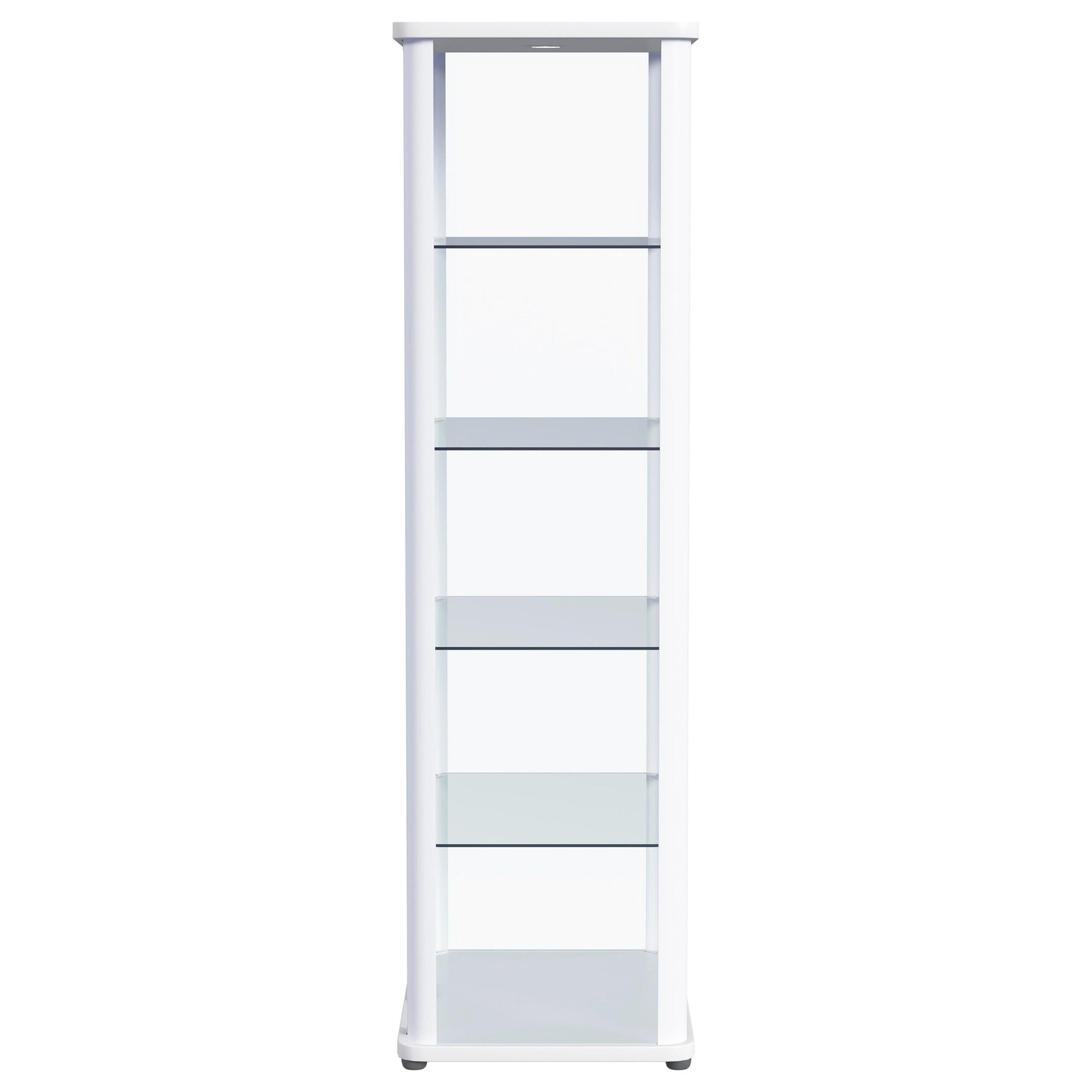 Aero 5-shelf Display Curio Cabinet with LED Lighting White - Tampa Furniture Outlet