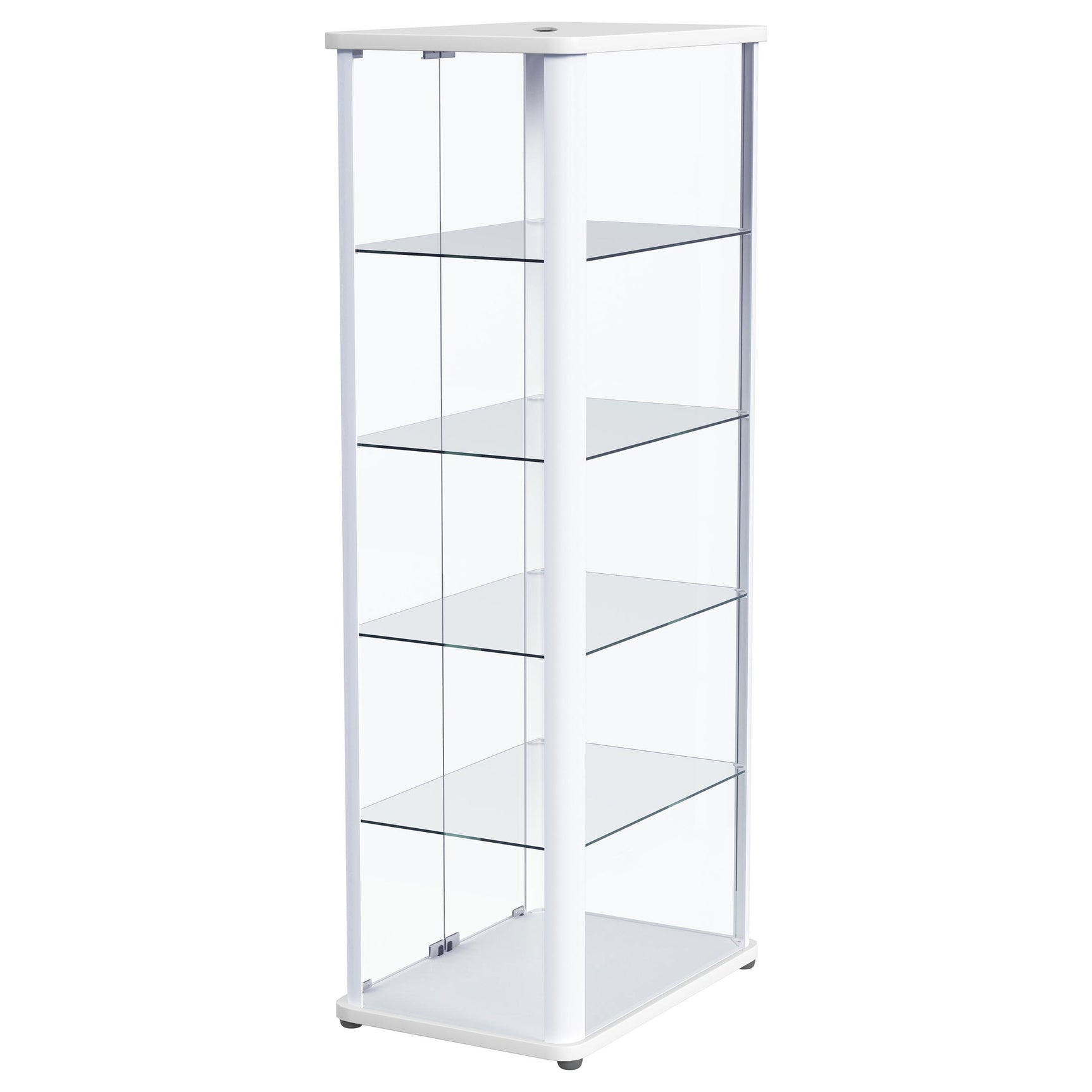 Aero 5-shelf Display Curio Cabinet with LED Lighting White - Tampa Furniture Outlet