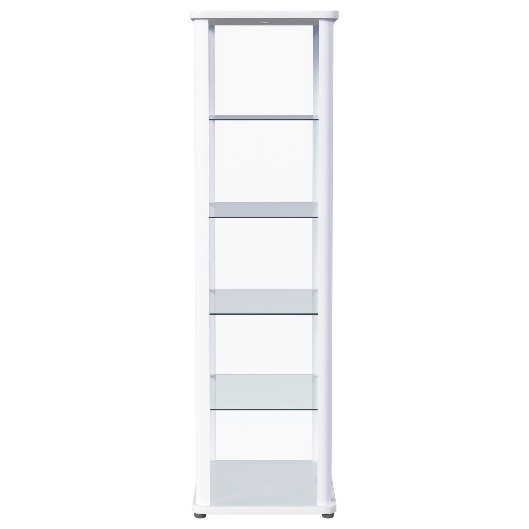 Aero 5-shelf Display Curio Cabinet with LED Lighting White - Tampa Furniture Outlet