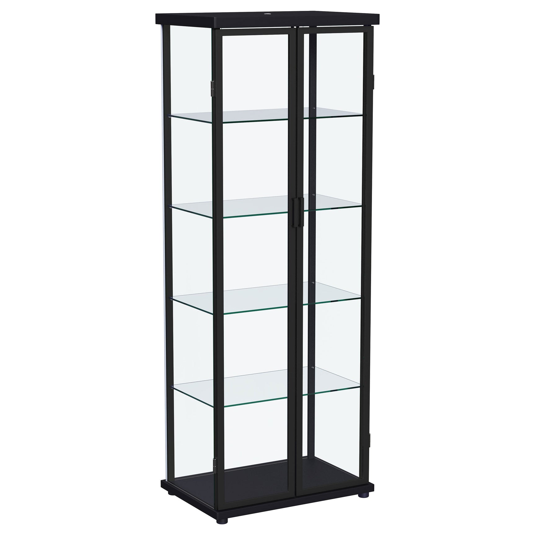 Tampa Furniture Outlet - Coaster - Aero 4-shelf Display Curio Cabinet with LED Lighting Black - 950400