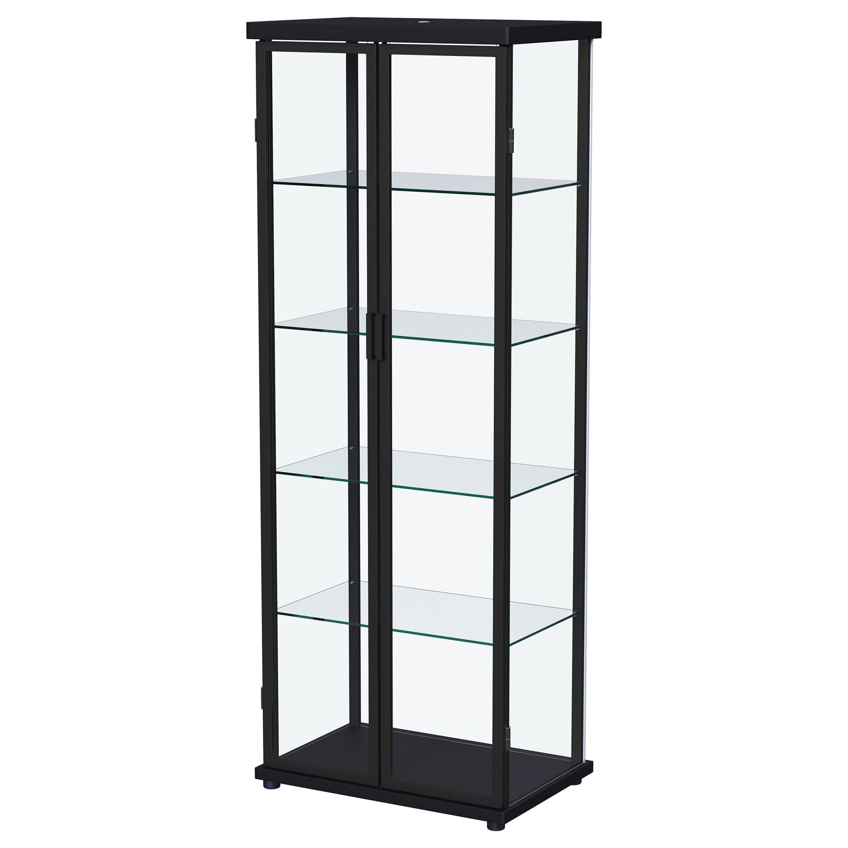 Aero 4-shelf Display Curio Cabinet with LED Lighting Black - Tampa Furniture Outlet