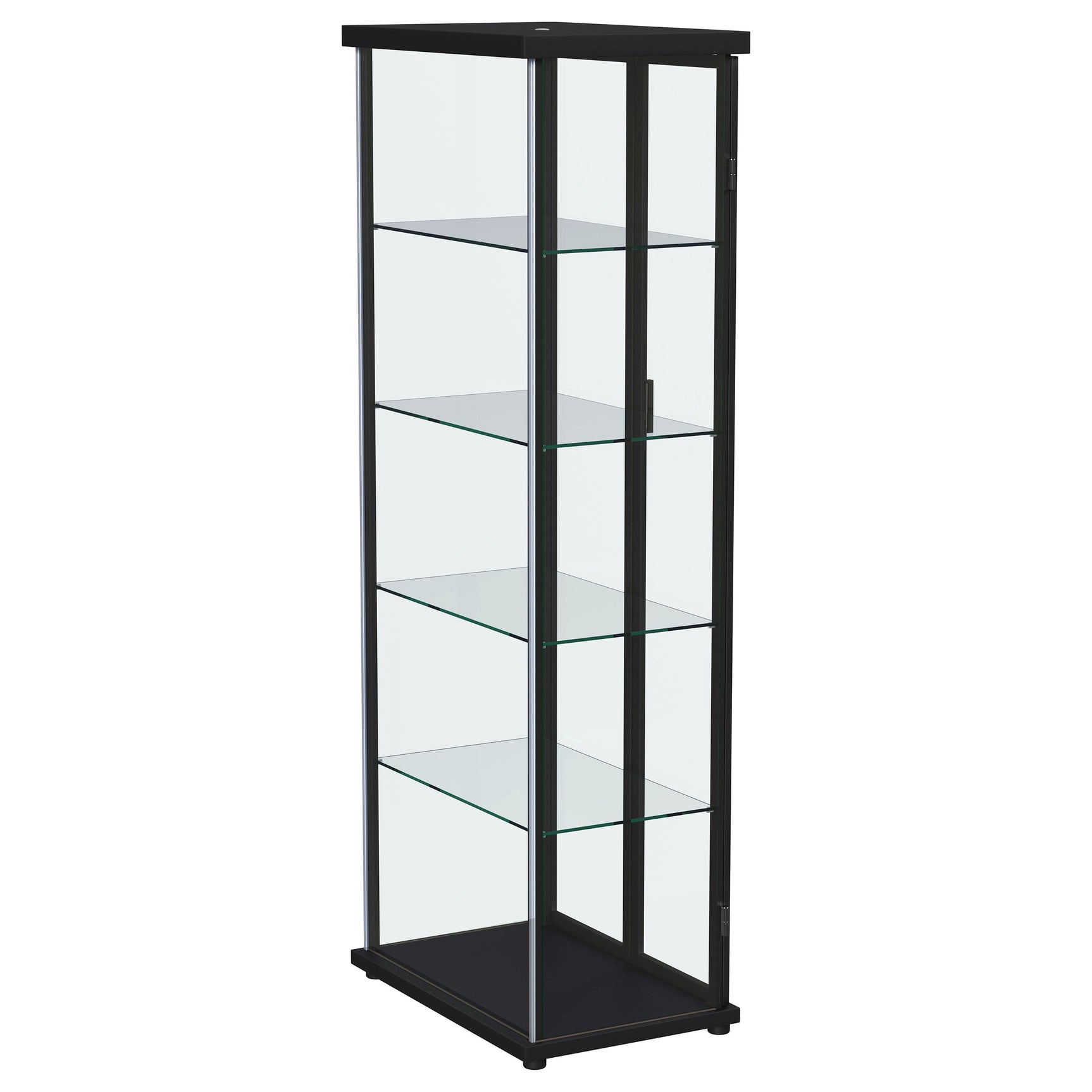 Aero 4-shelf Display Curio Cabinet with LED Lighting Black - Tampa Furniture Outlet