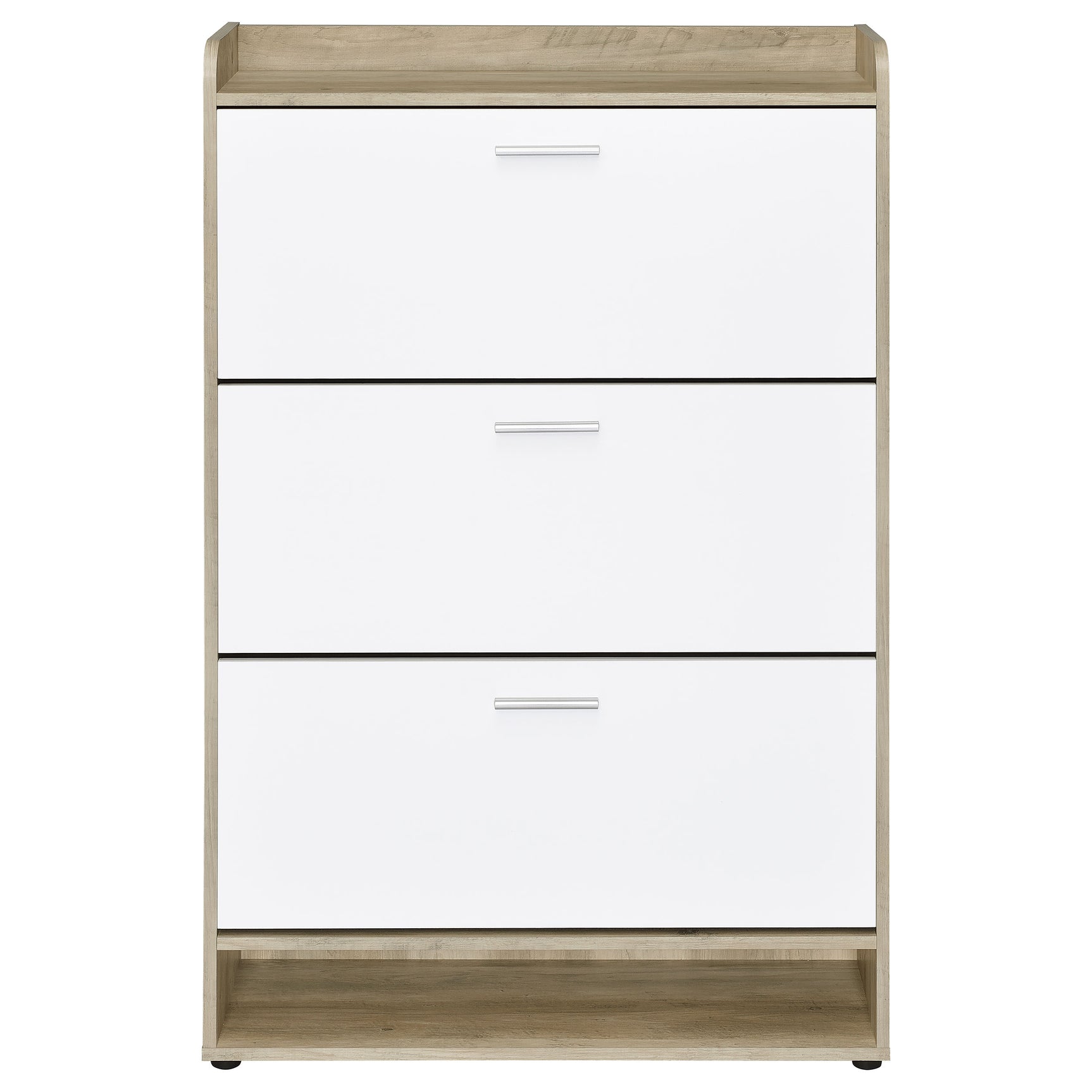 Denia 3-tier Engineered Wood Shoe Cabinet White - Tampa Furniture Outlet