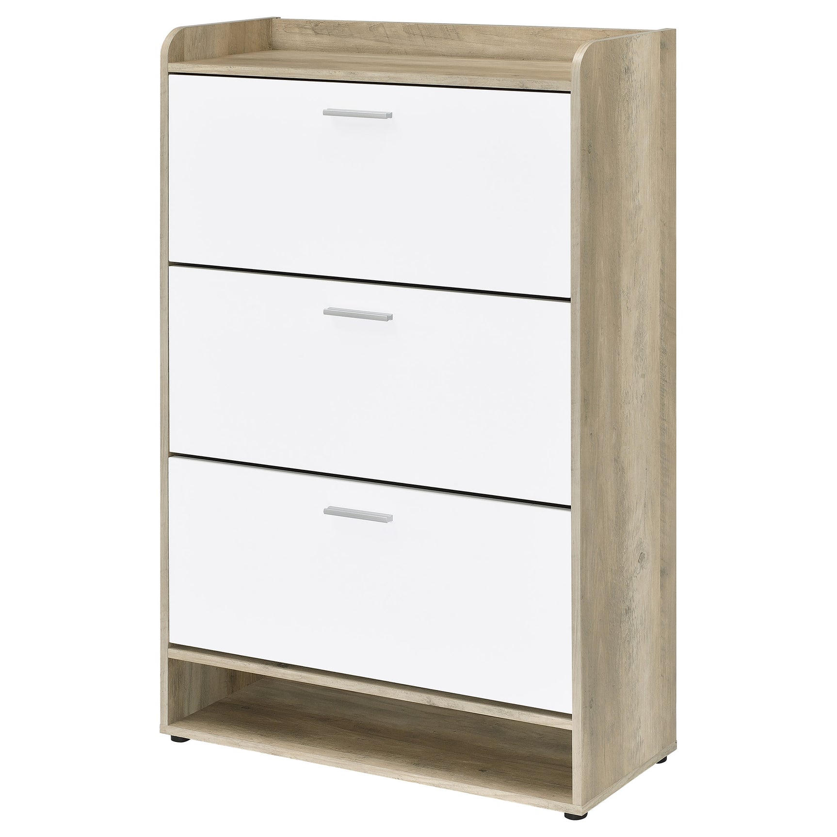 Denia 3-tier Engineered Wood Shoe Cabinet White - Tampa Furniture Outlet