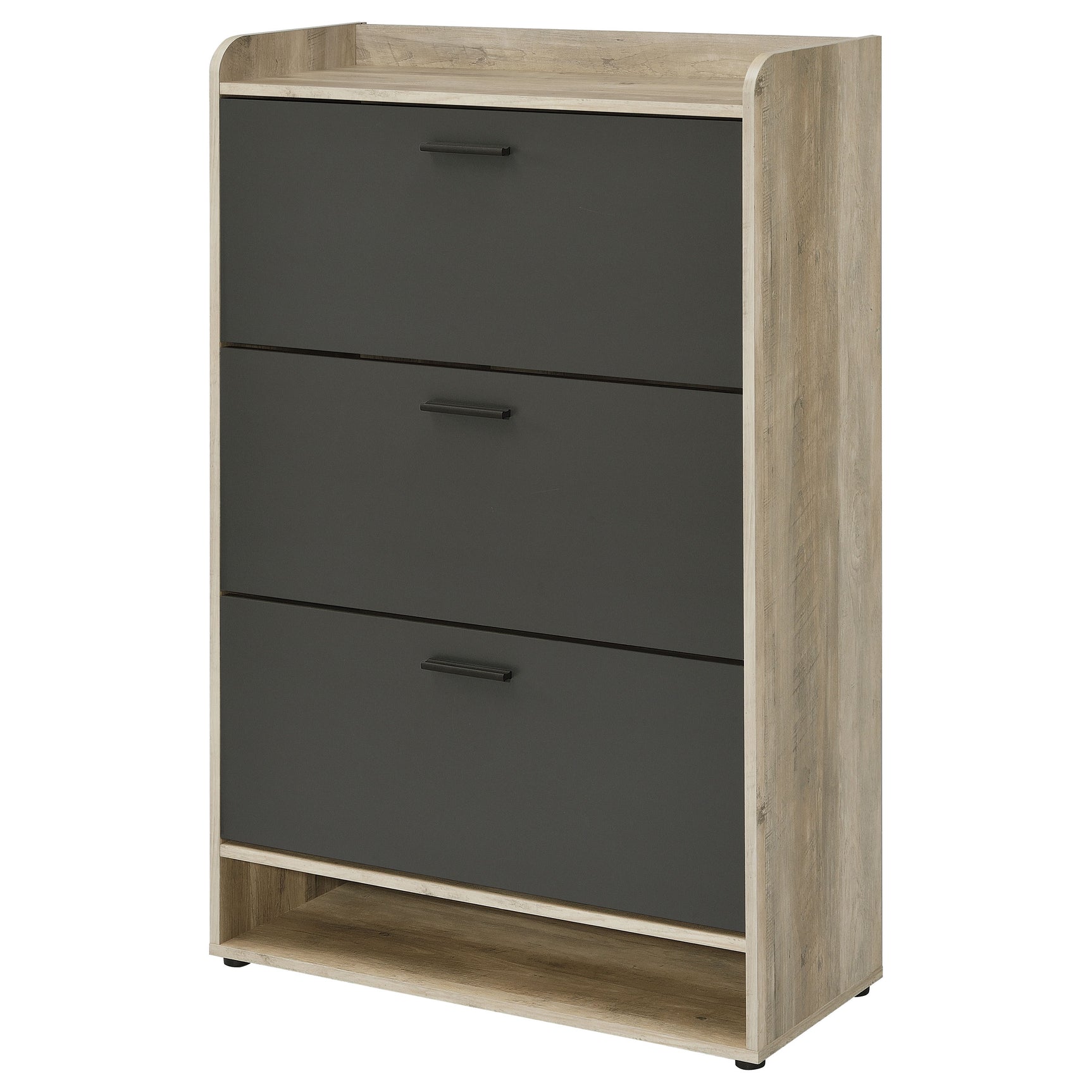 Denia 3-tier Engineered Wood Shoe Cabinet Grey - Tampa Furniture Outlet