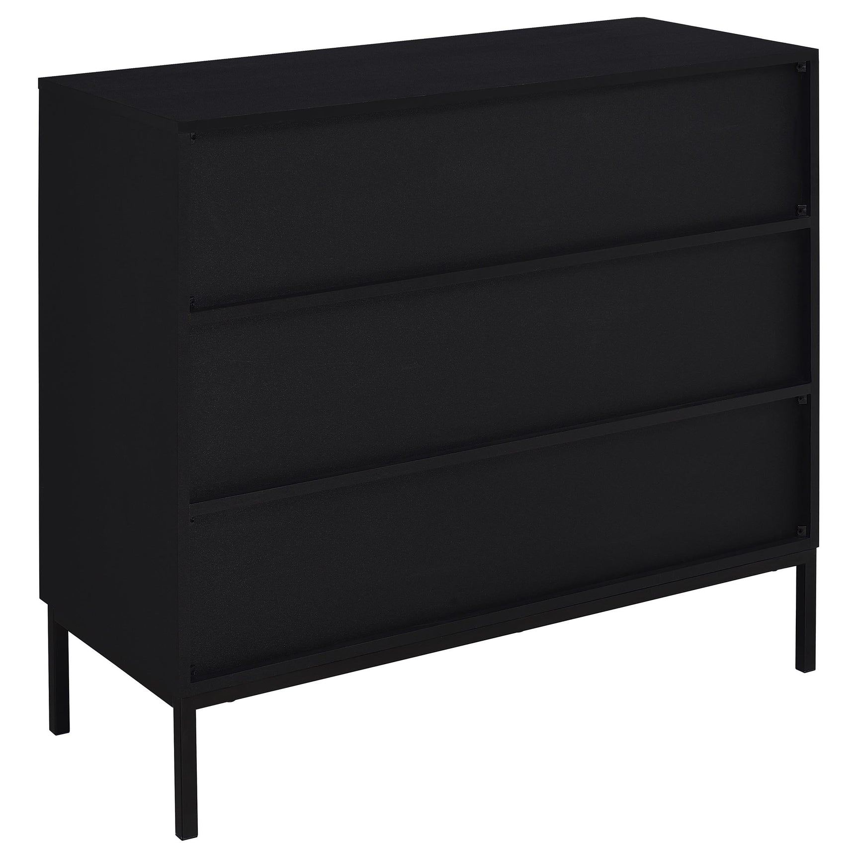 Jess 2-door Arched Fluted Glass Accent Cabinet Black - Tampa Furniture Outlet