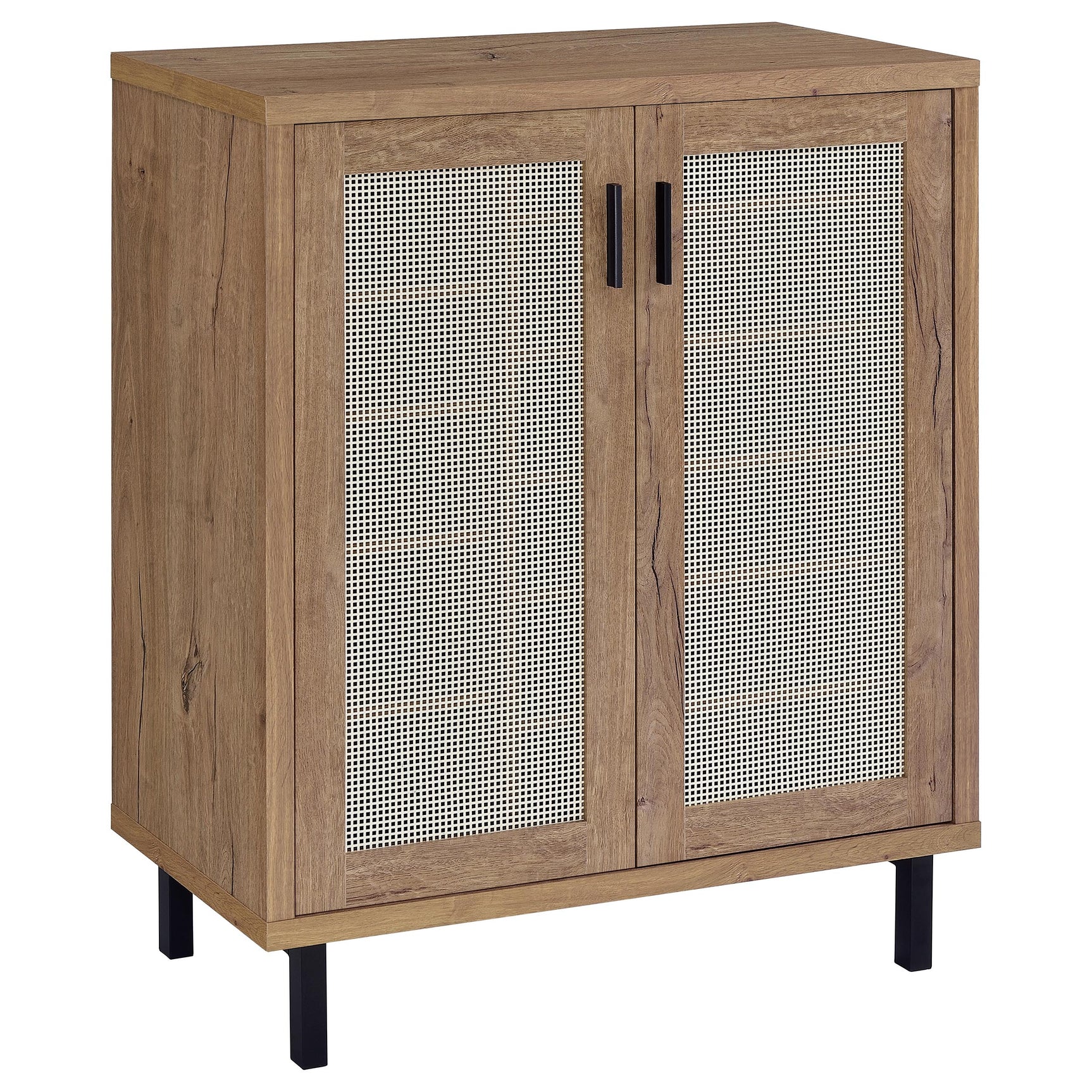 Tampa Furniture Outlet - Coaster - Teller 2-door Shoe Storage Cabinet Natural Oak - 950421