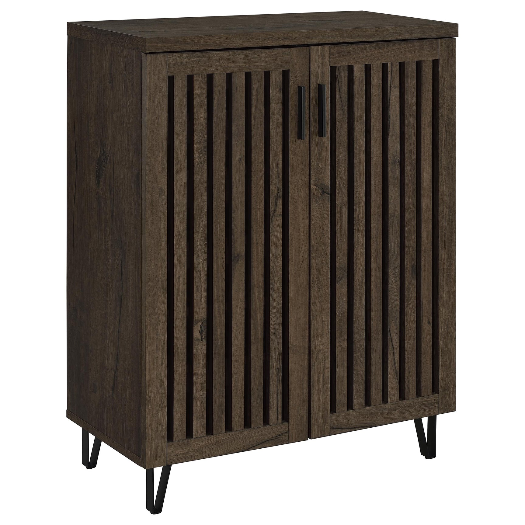 Tampa Furniture Outlet - Coaster - Brixton 2-door Entryway Shoe Storage Cabinets Smoked Oak - 950423