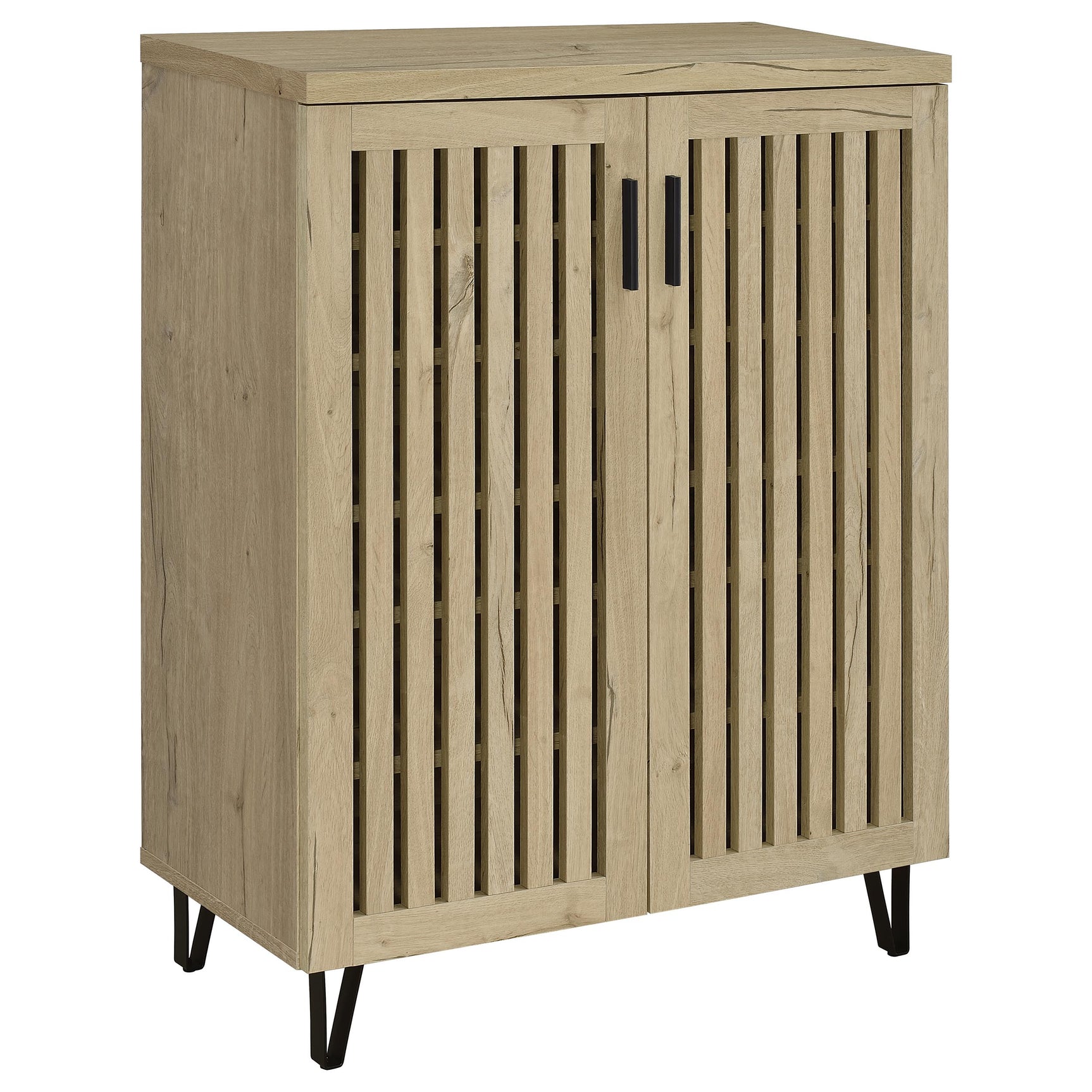 Tampa Furniture Outlet - Coaster - Brixton 2-door Entryway Shoe Storage Cabinets White Oak - 950424