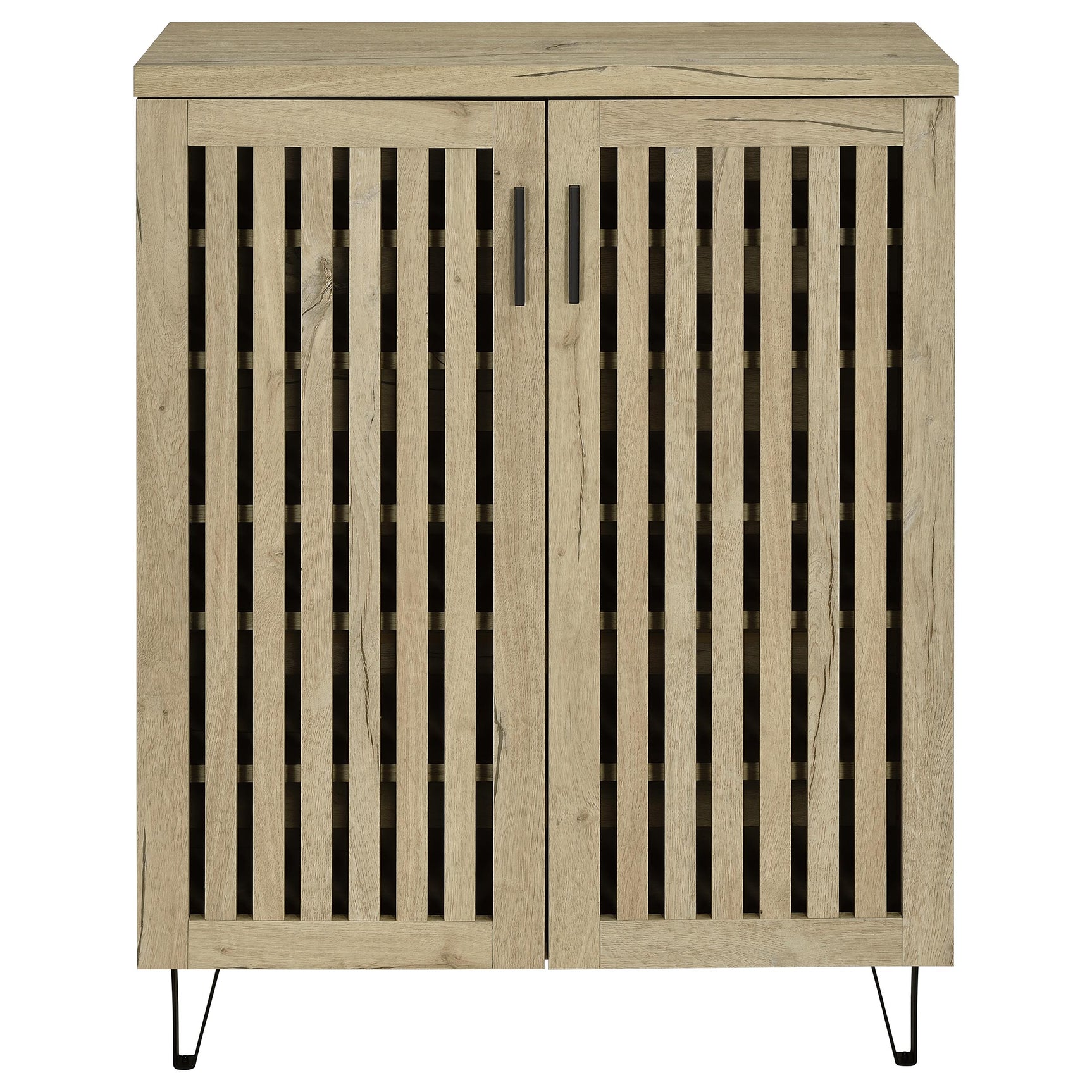 Brixton 2-door Entryway Shoe Storage Cabinets White Oak - Tampa Furniture Outlet